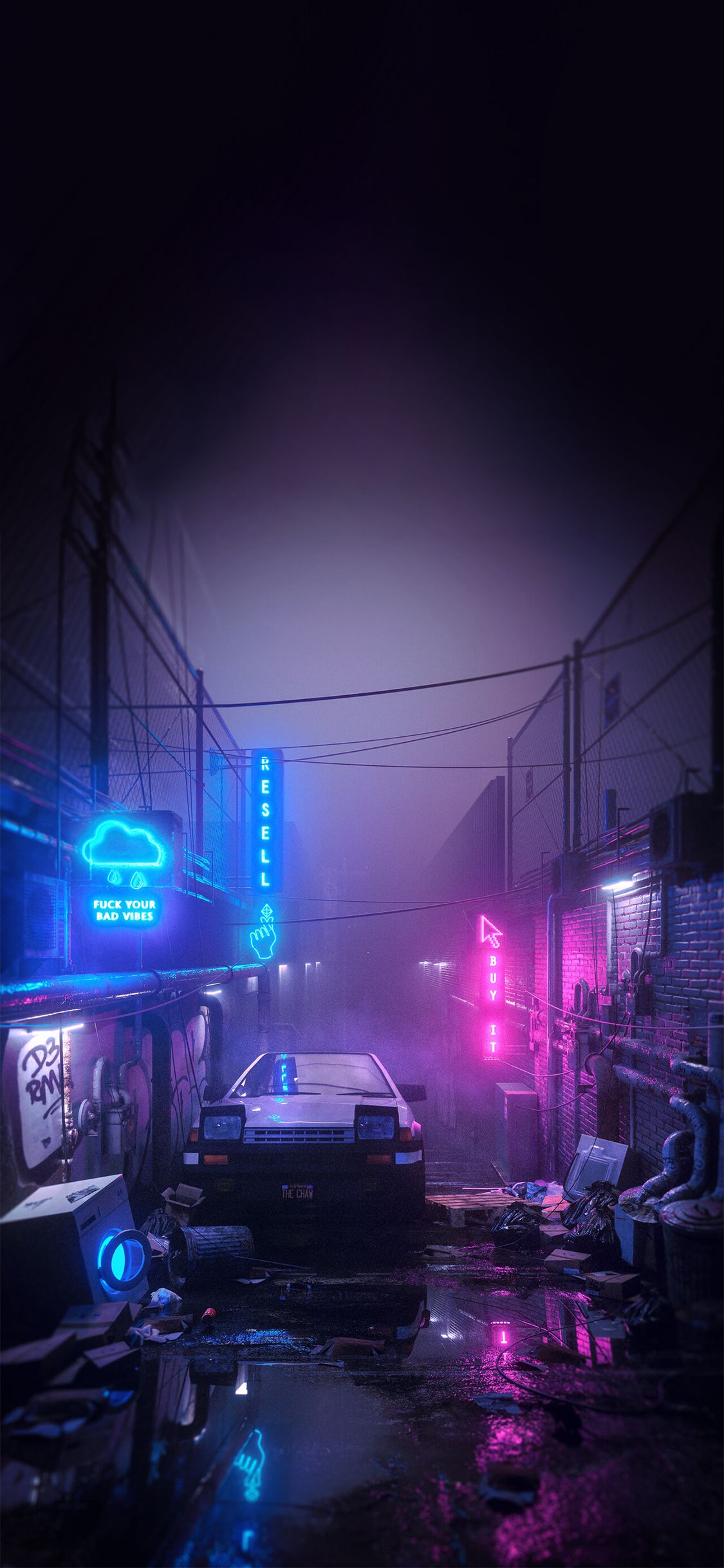 1125x2436 iPhone HD Cyberpunk Wallpaper
