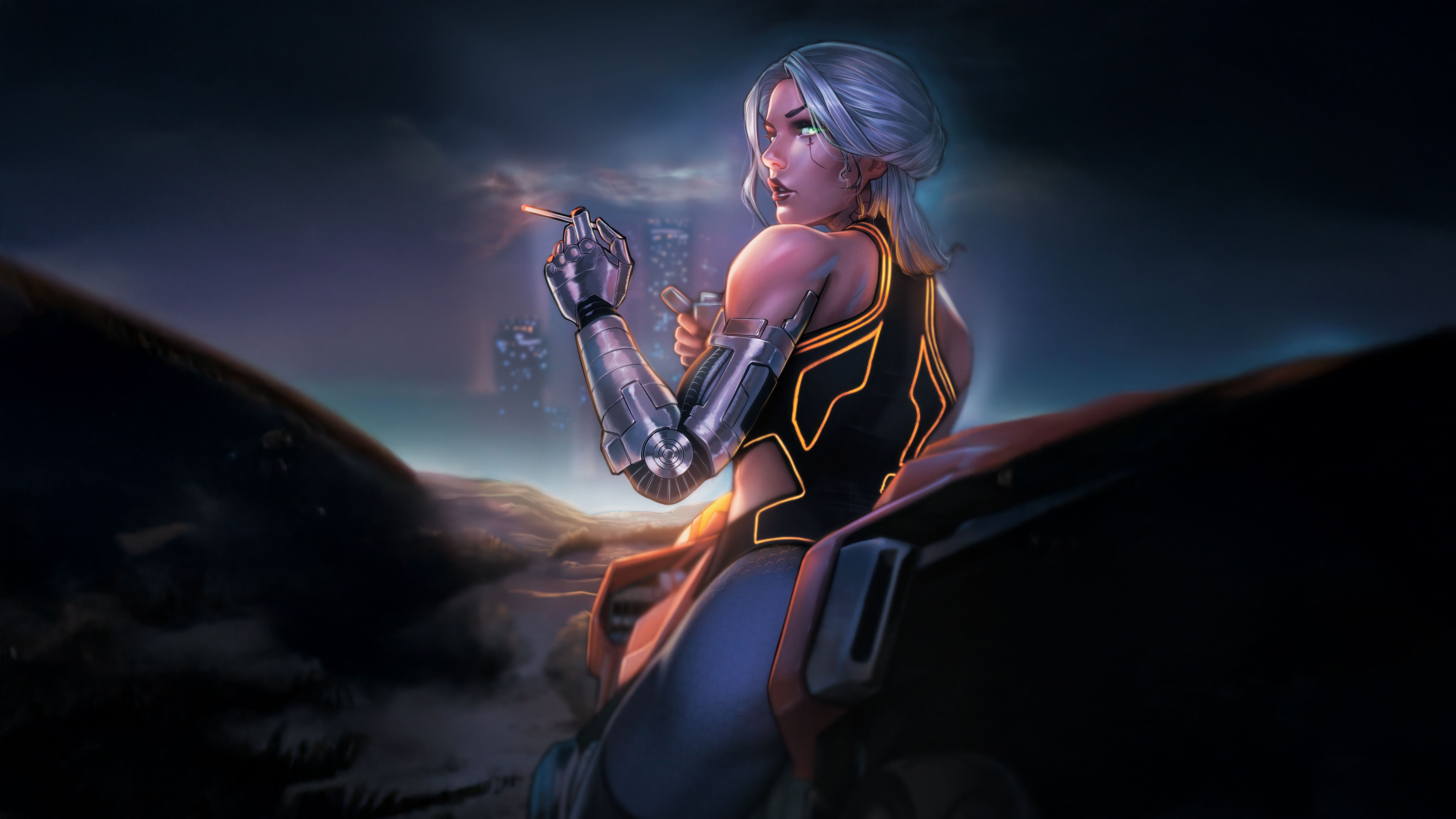 5120x2880 Cyberpunk Girl With A Smoky Vibe Wallpaper, HD Artist Wallpaper, 4k Wallpaper, Image, Background, Photos and Picture