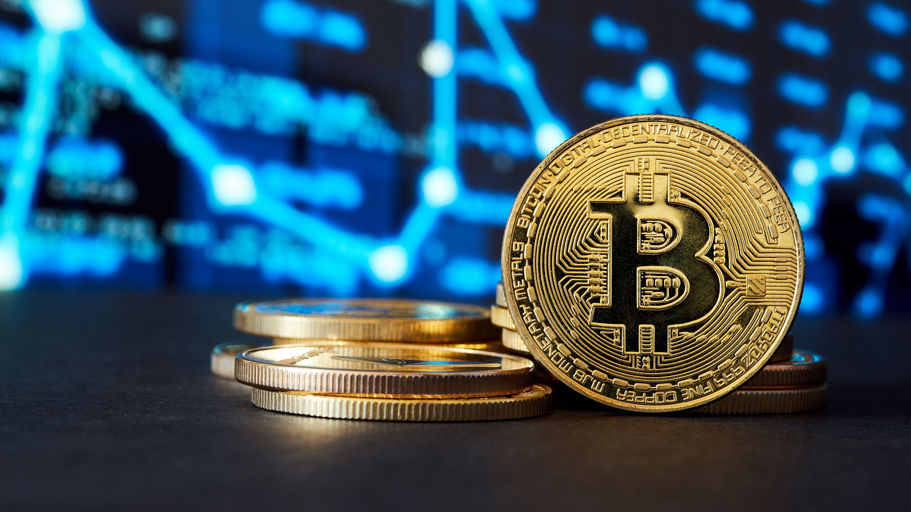 3840x2160 Bitcoin Wallpaper 4K, Cryptocurrency, 5K, Gold coins