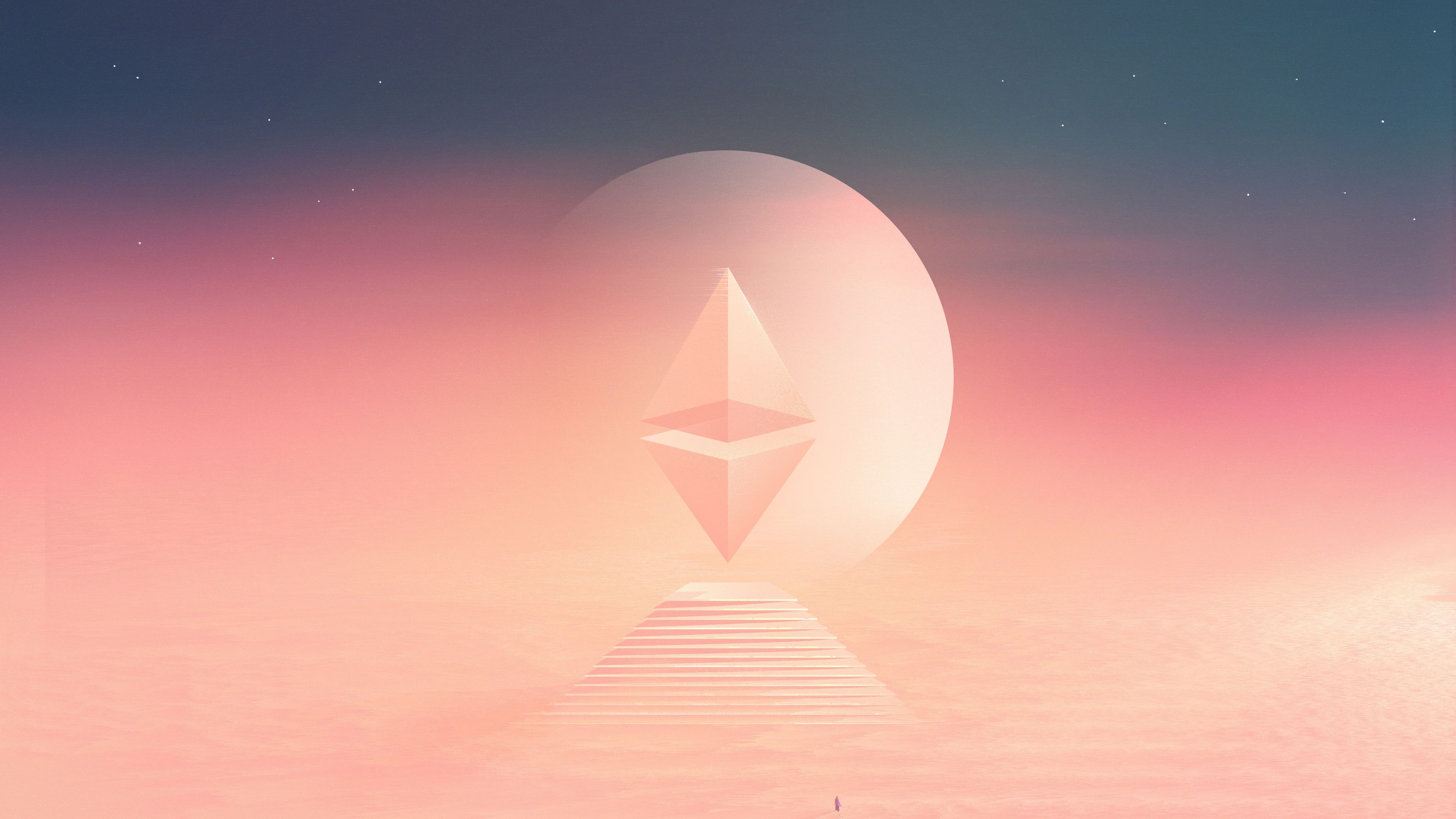 3840x2160 Ethereal Ethereum: 4K Ultra HD Crypto Tech Vision By Geometrievax2160