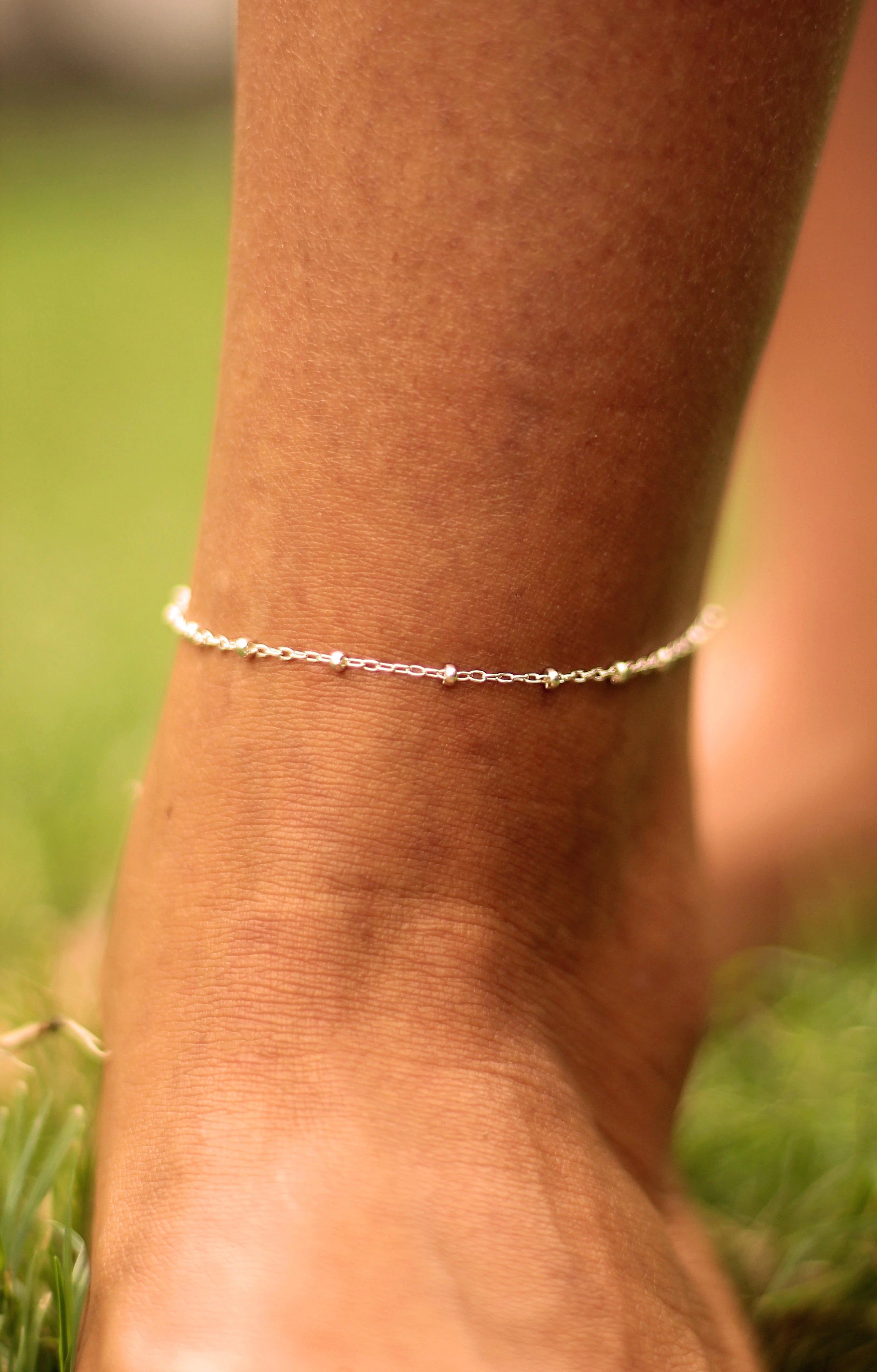 2694x4214 Minimalist Dew Drop Bracelet Anklet, Custom Fit Jewelry