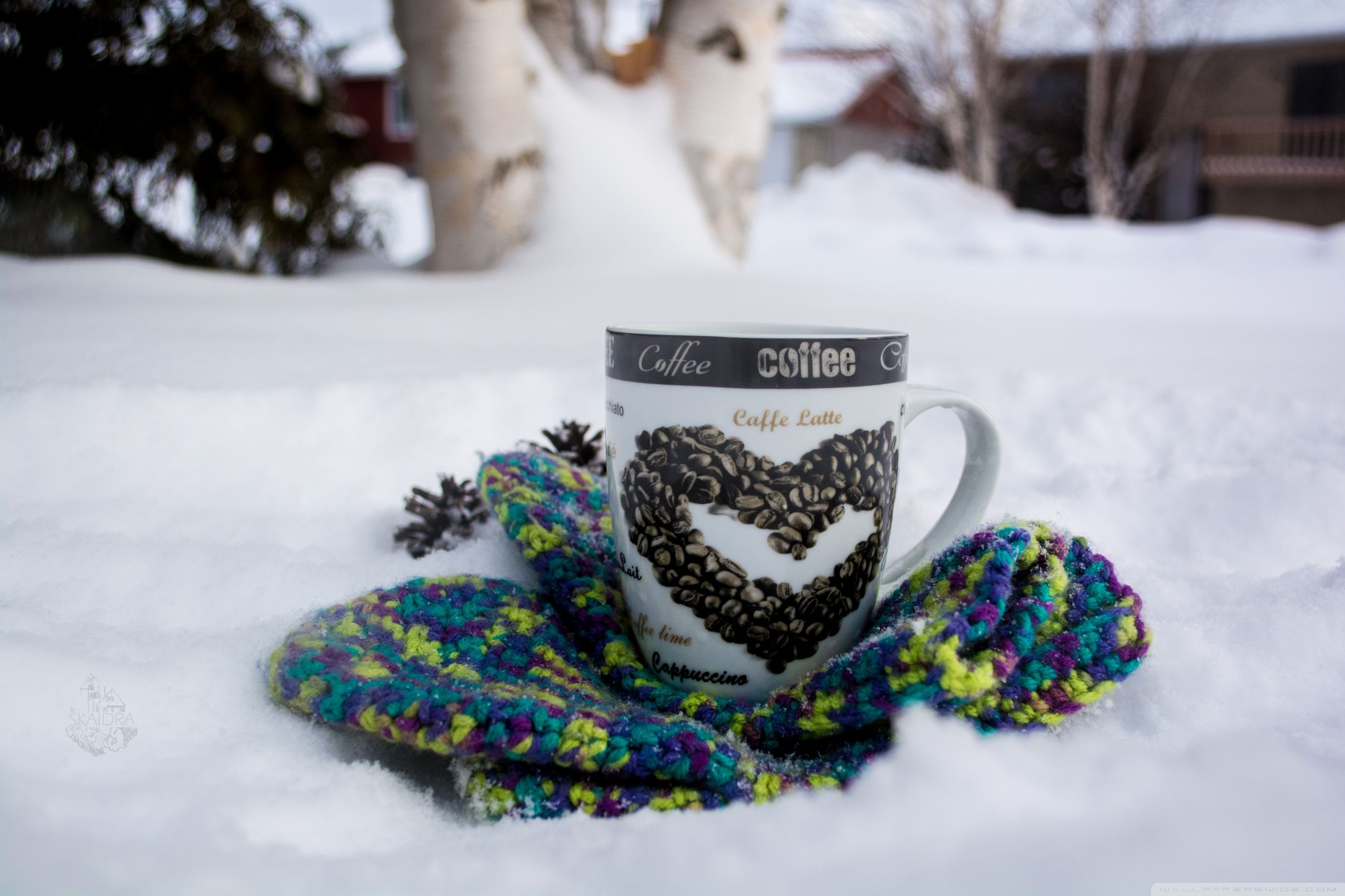 2736x1824 Winter Coffee Desktop Wallpaper