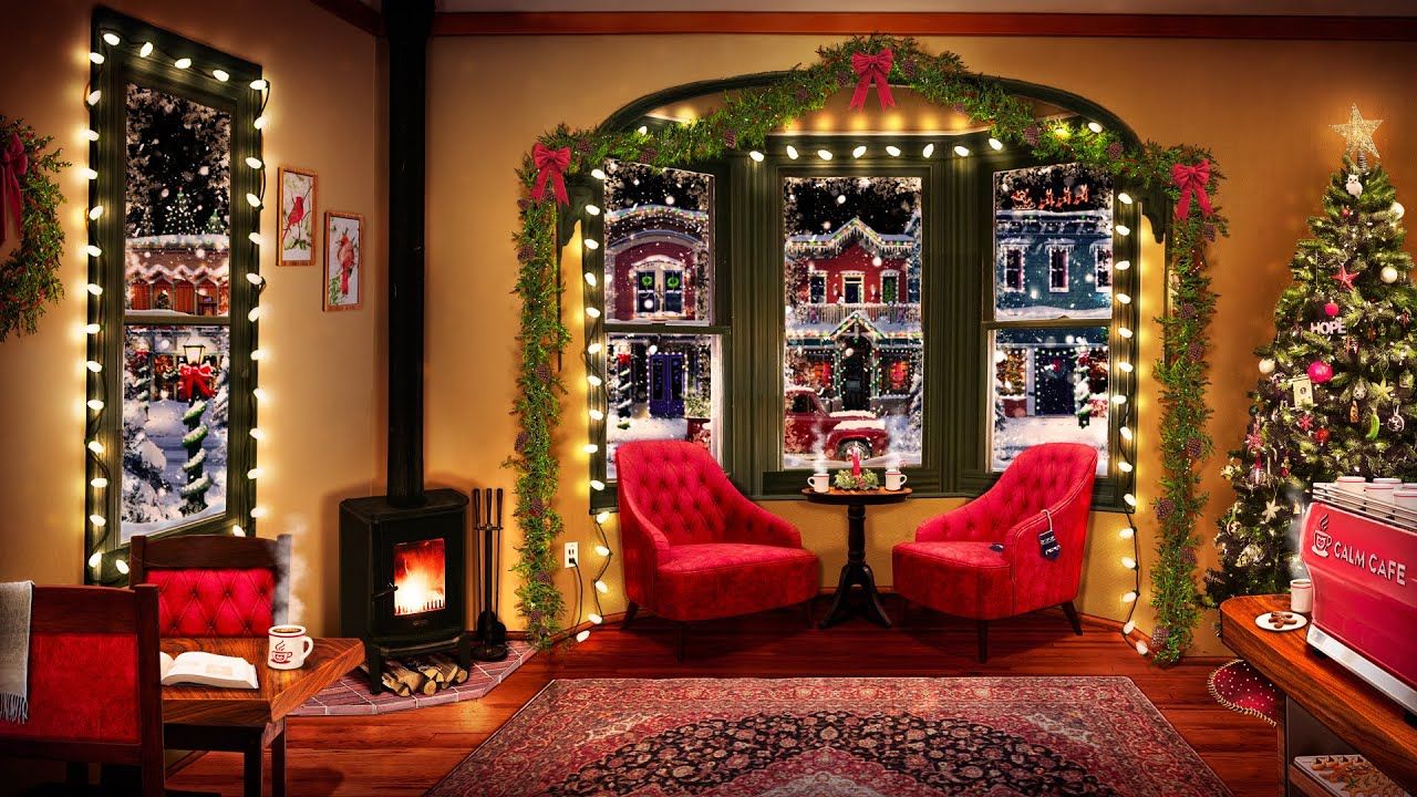 1280x720 Coffee Shop Christmas Wallpaper