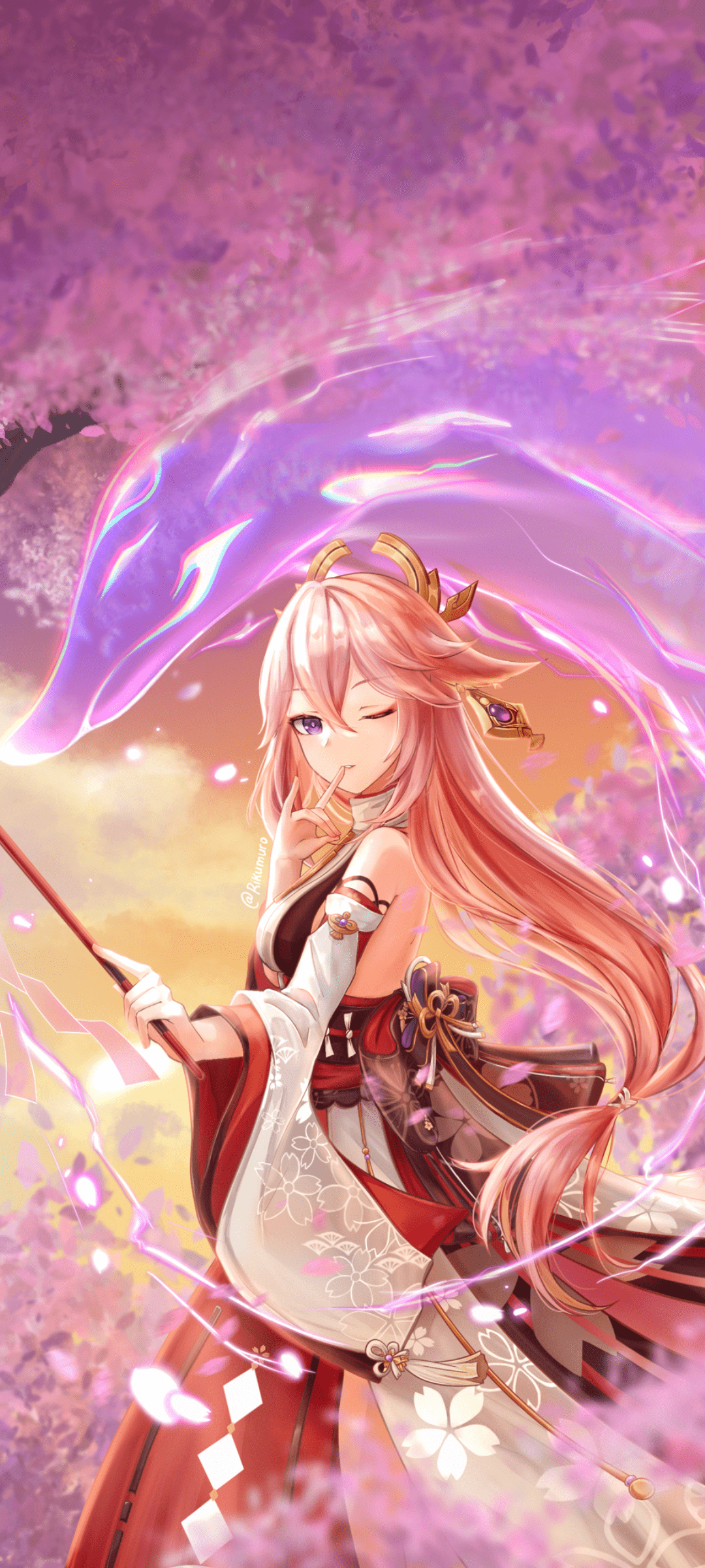 1080x2400 The Many Faces of Yae Miko Wallpaper Fanart Genshin Impact