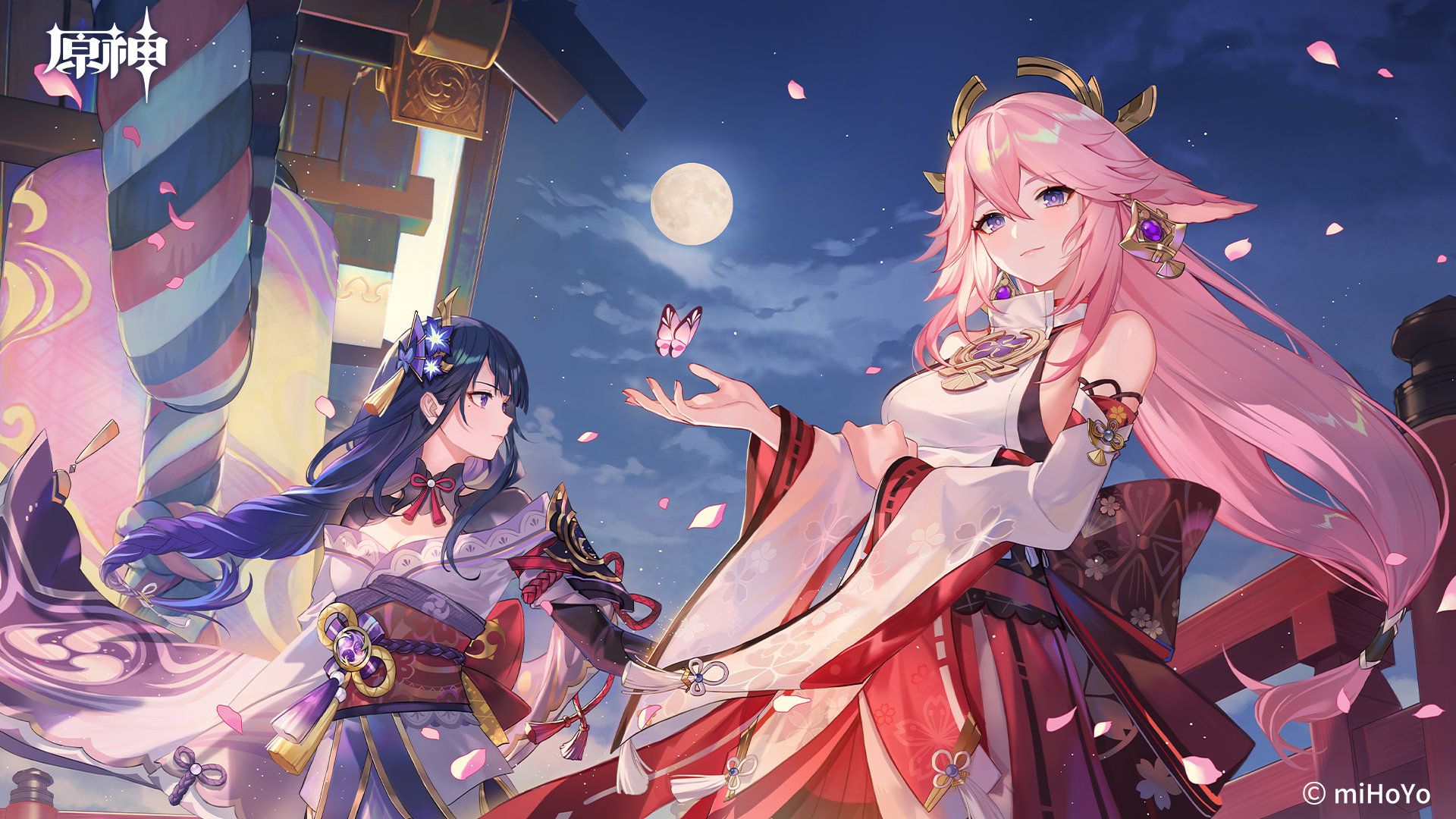 1920x1080 Yae Miko And Ei Official Wallpaper : R Genshin_Impact