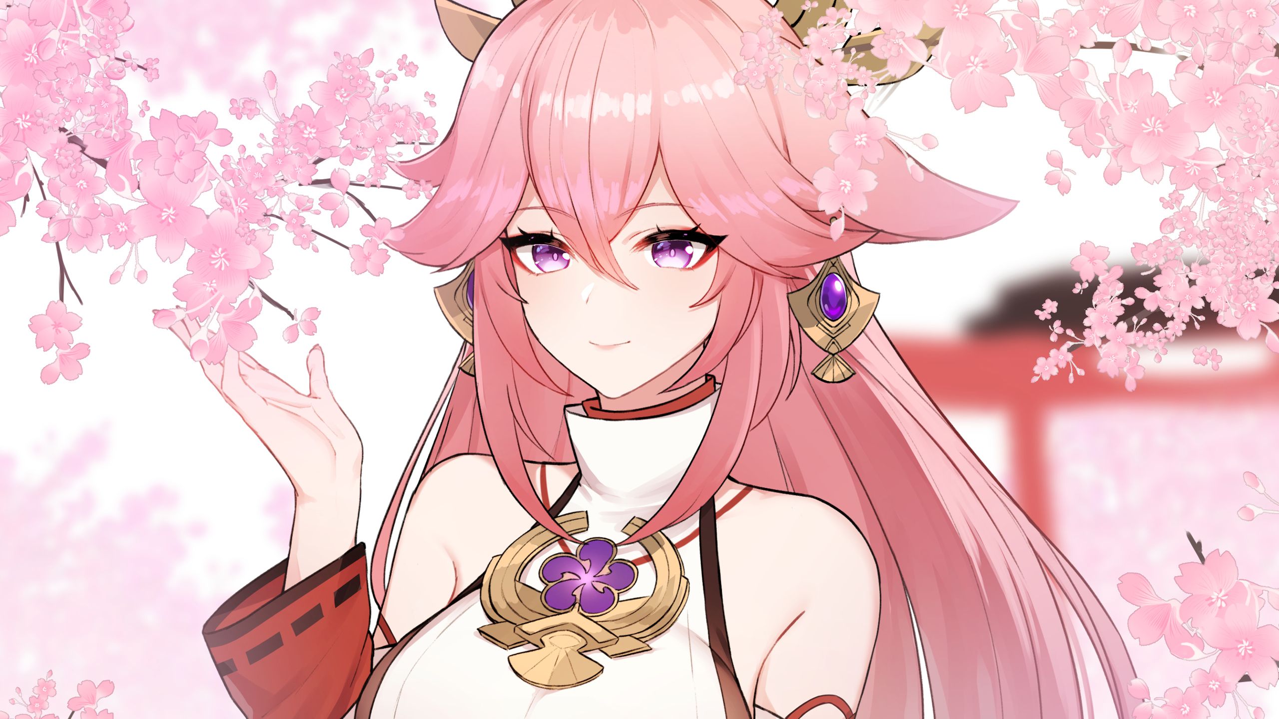 2560x1440 Yae Miko Guuji HD Genshin Impact Wallpaper