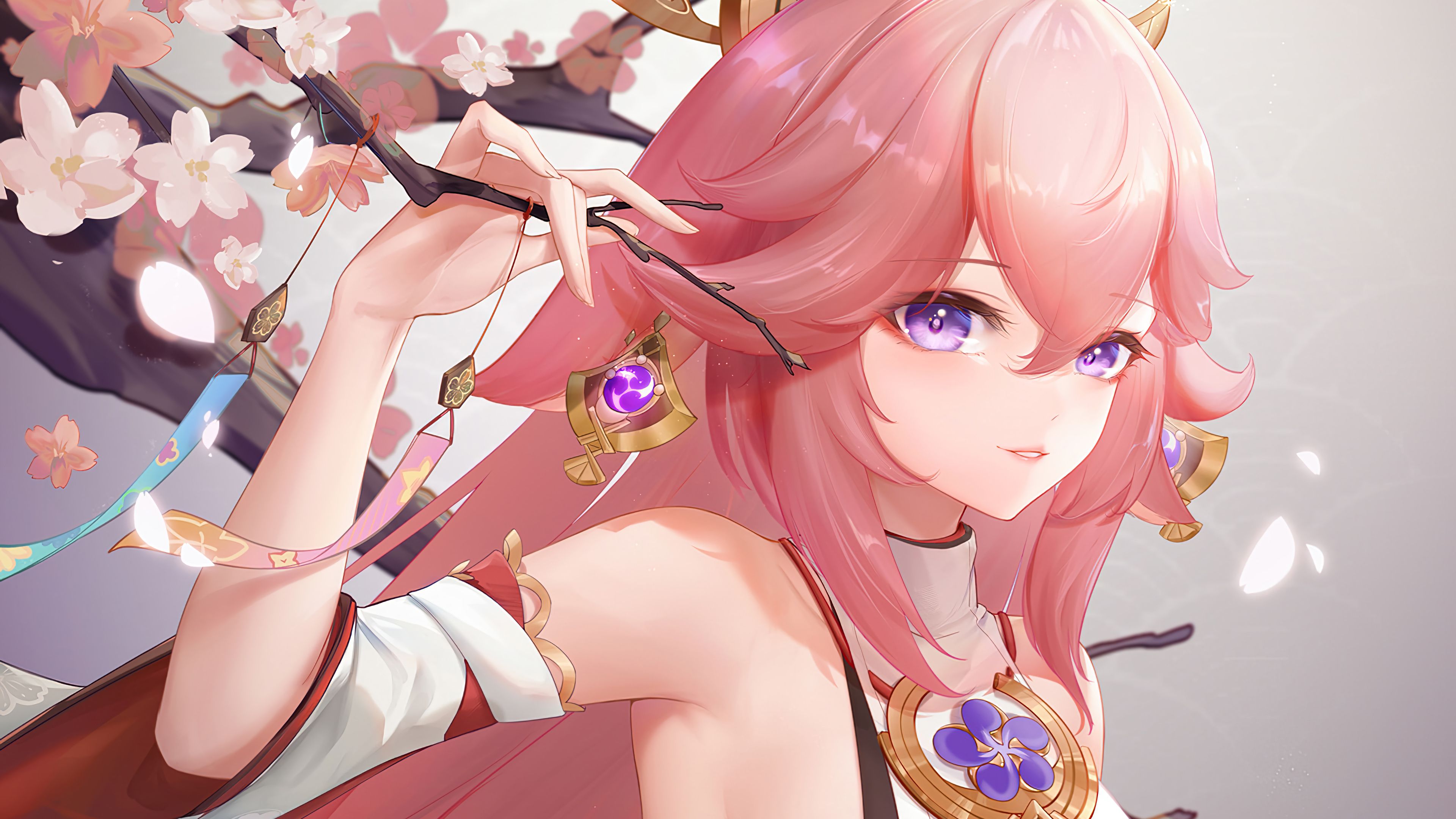 3840x2160 Yae Miko Genshin Impact Wallpaper