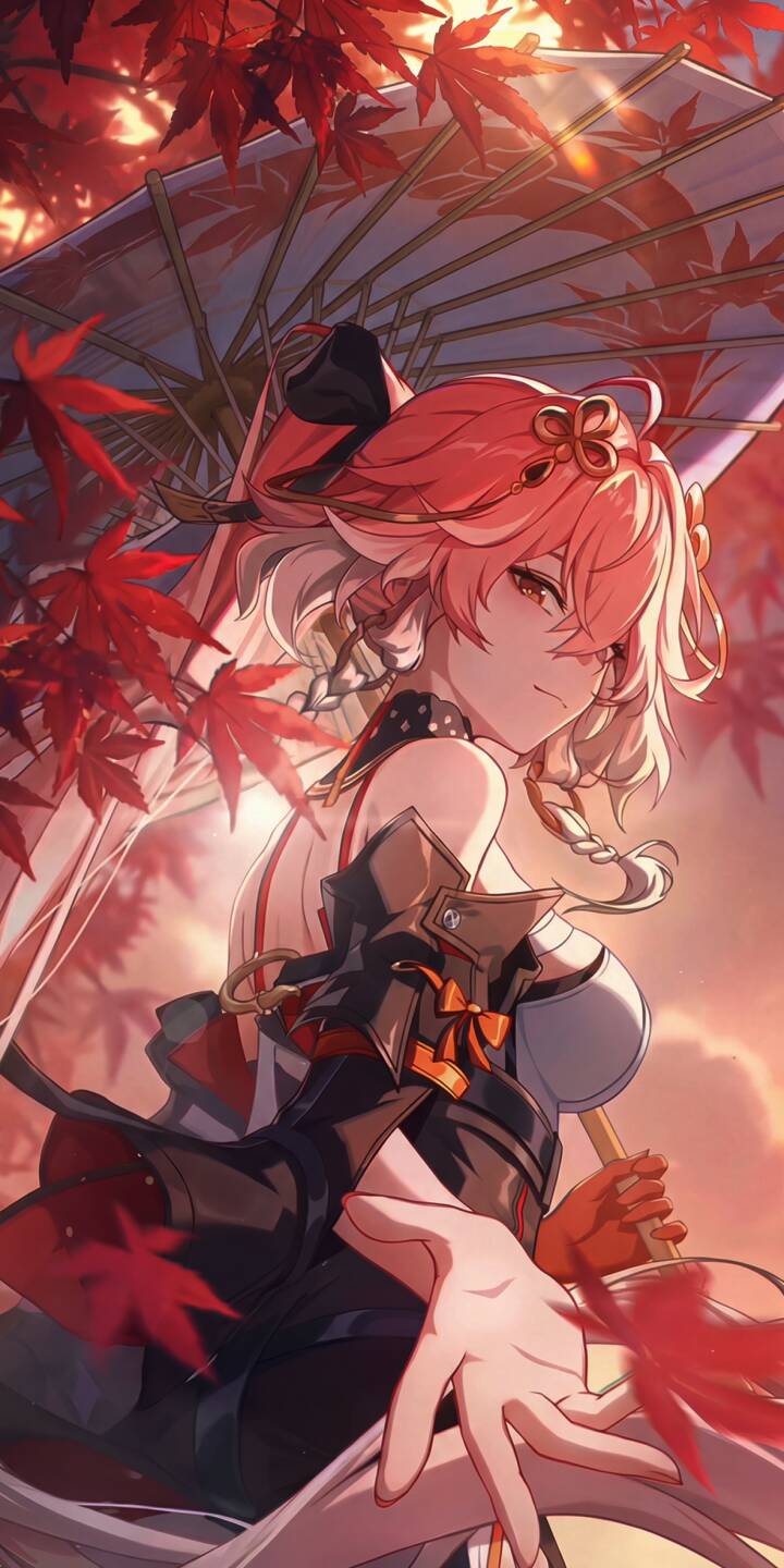 720x1440 Yae Miko Genshin Impact 4K Wallpaper
