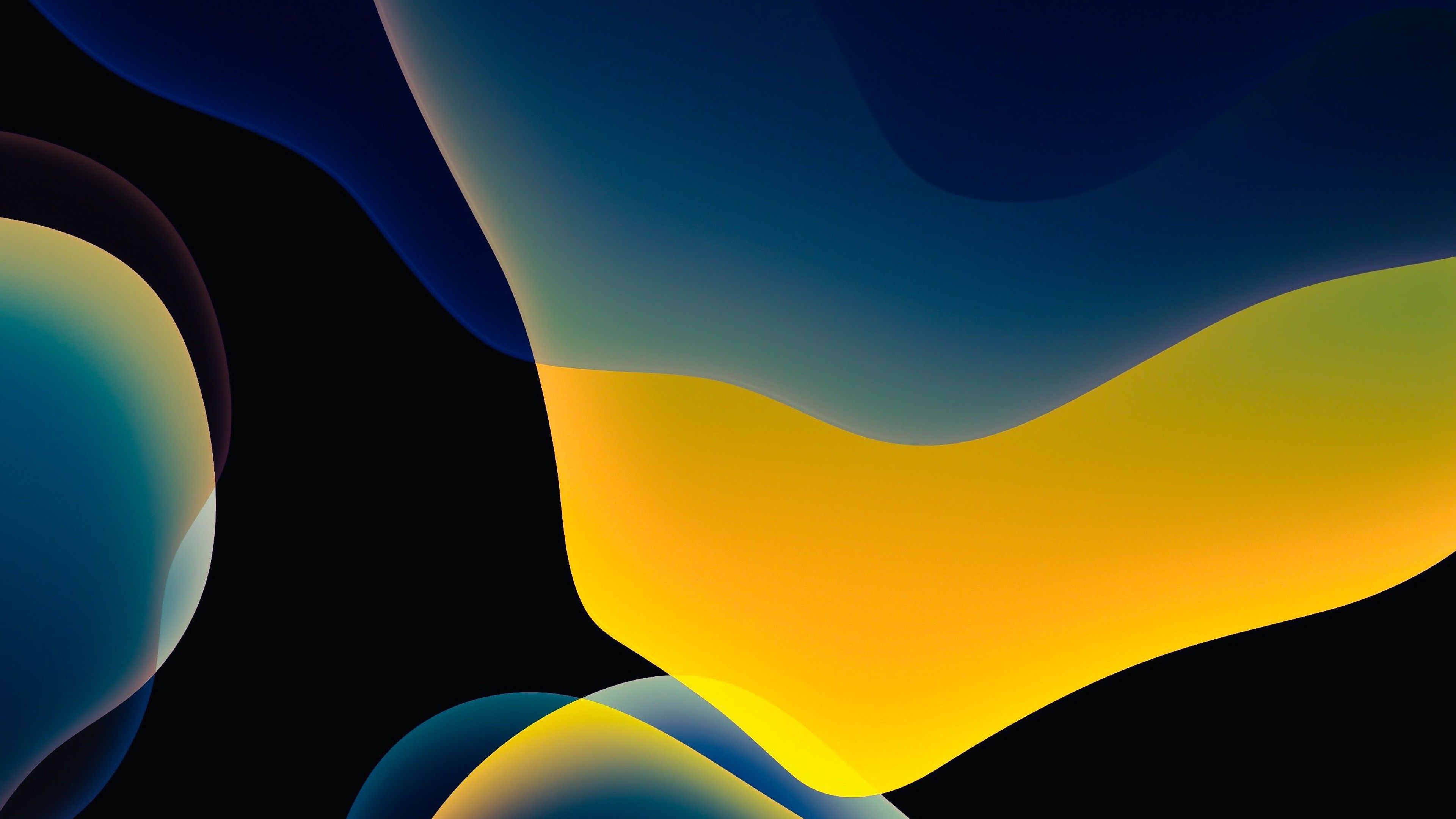3840x2160 Ios 14 iPados Blue And Yellow Stock 4K HD Abstract Wallpaper