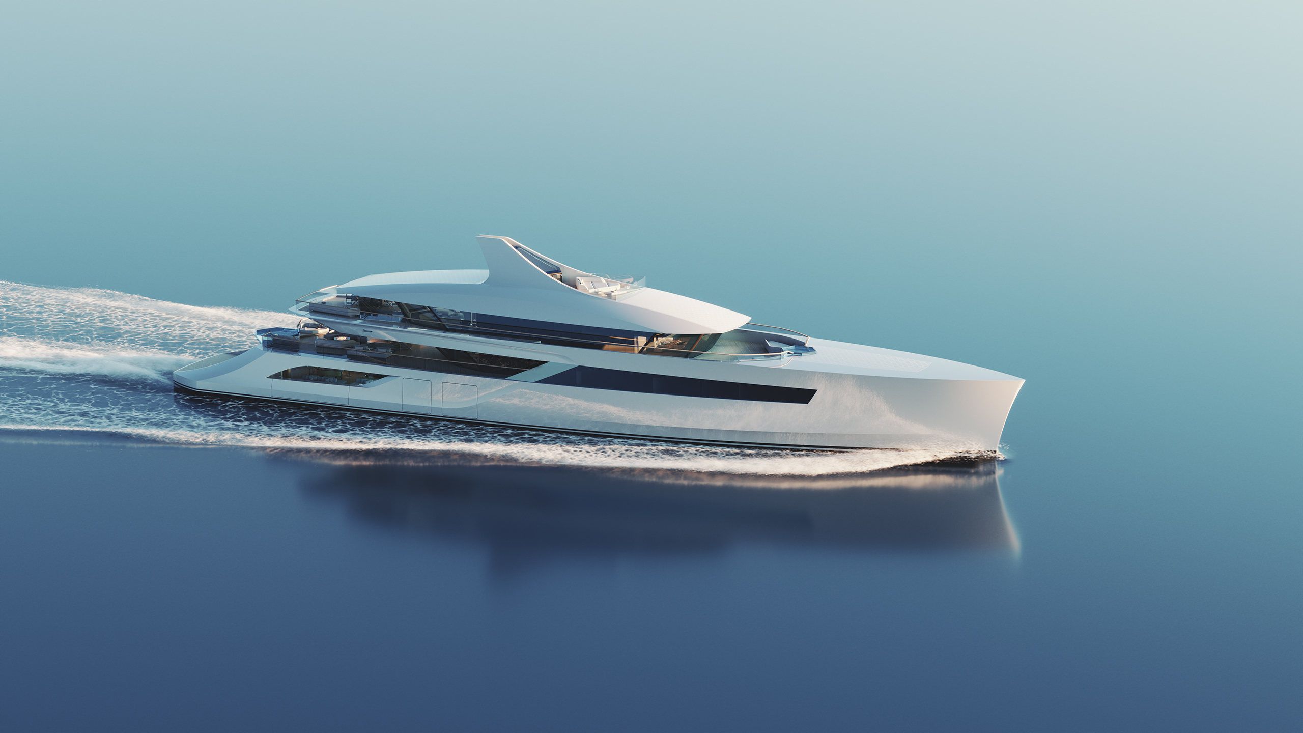 2560x1440 Monaco Yacht Show 2024: Feadship Concept C electric superyacht. Wallpaper*