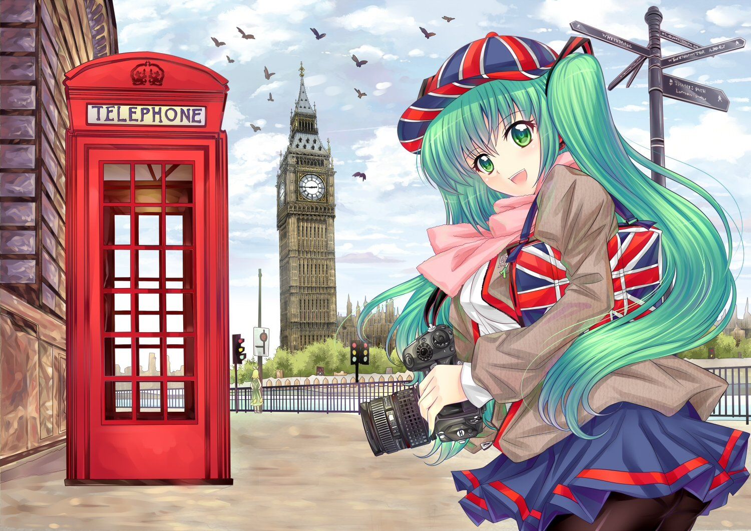 1500x1060 Hatsune Miku in London Anime Wallpaper