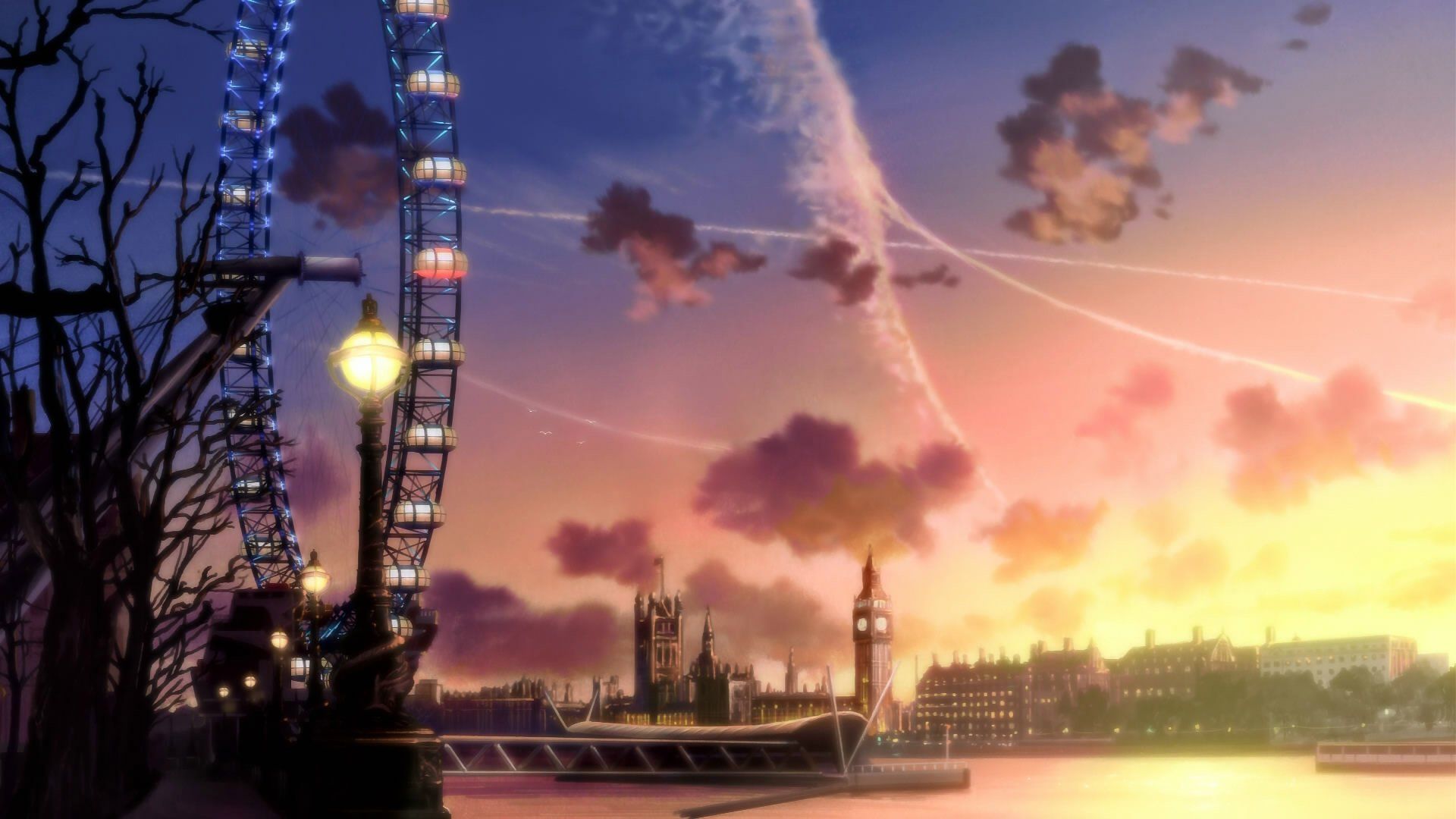 1920x1080 K ON! Anime Sunset HD Wallpaper: Musical Skies Over The Cityscapex1080