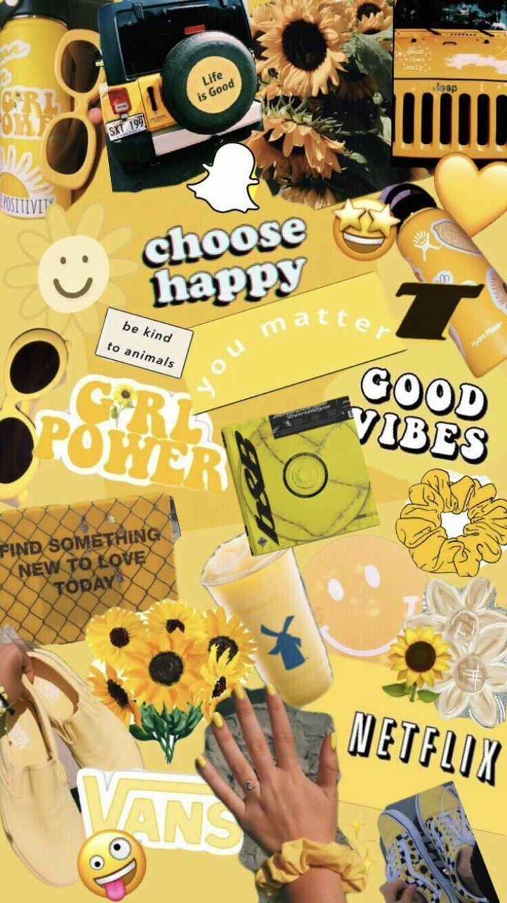 736x1309 Aesthetic Vibes Yellow Cute Aesthetic Wallpaper