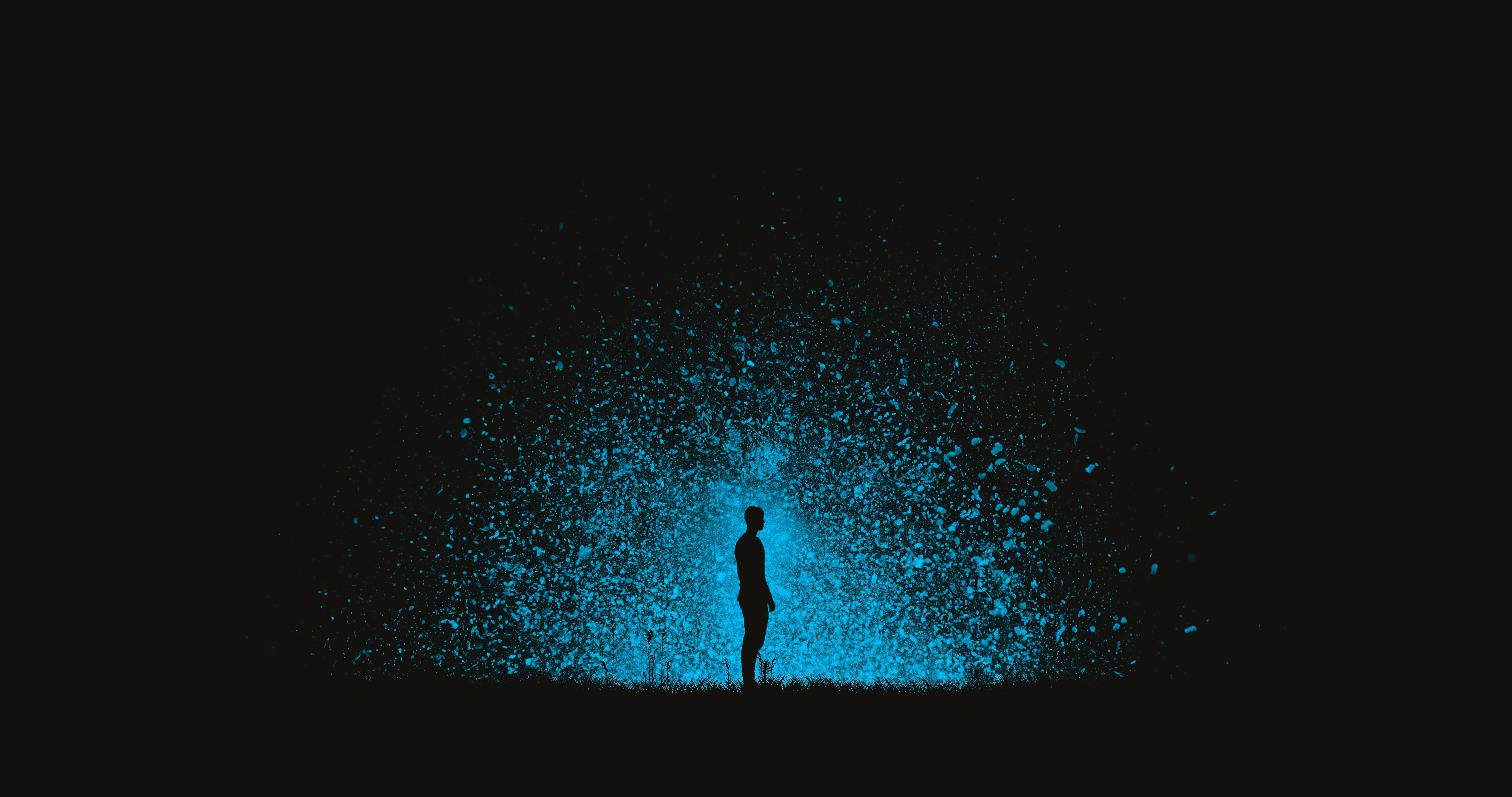 5703x3005 Silhouette Man Standing Art 4k Wallpaper, HD Artist Wallpaper, 4k Wallpaper, Image, Background, Photos and Picture