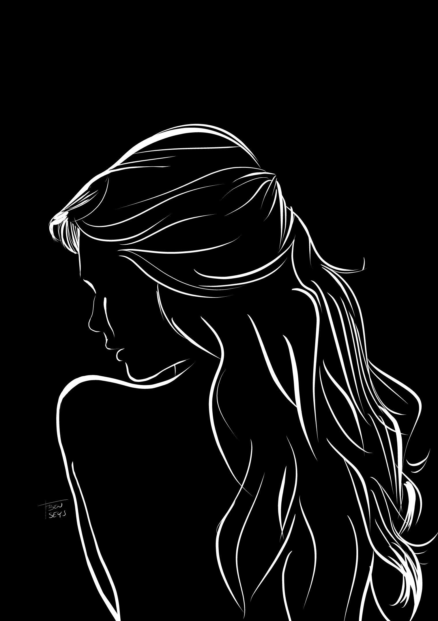 1518x2150 Women Silhouette Black And White Wallpaper