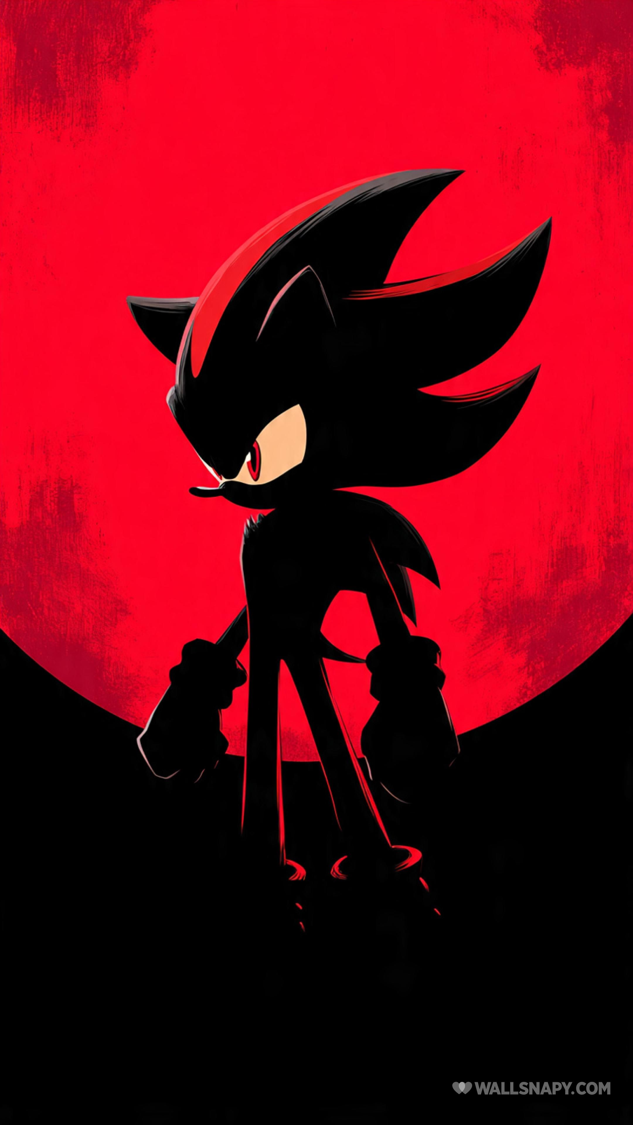2160x3840 Shadow the hedgehog dark silhouette red moon 4k wallpaper