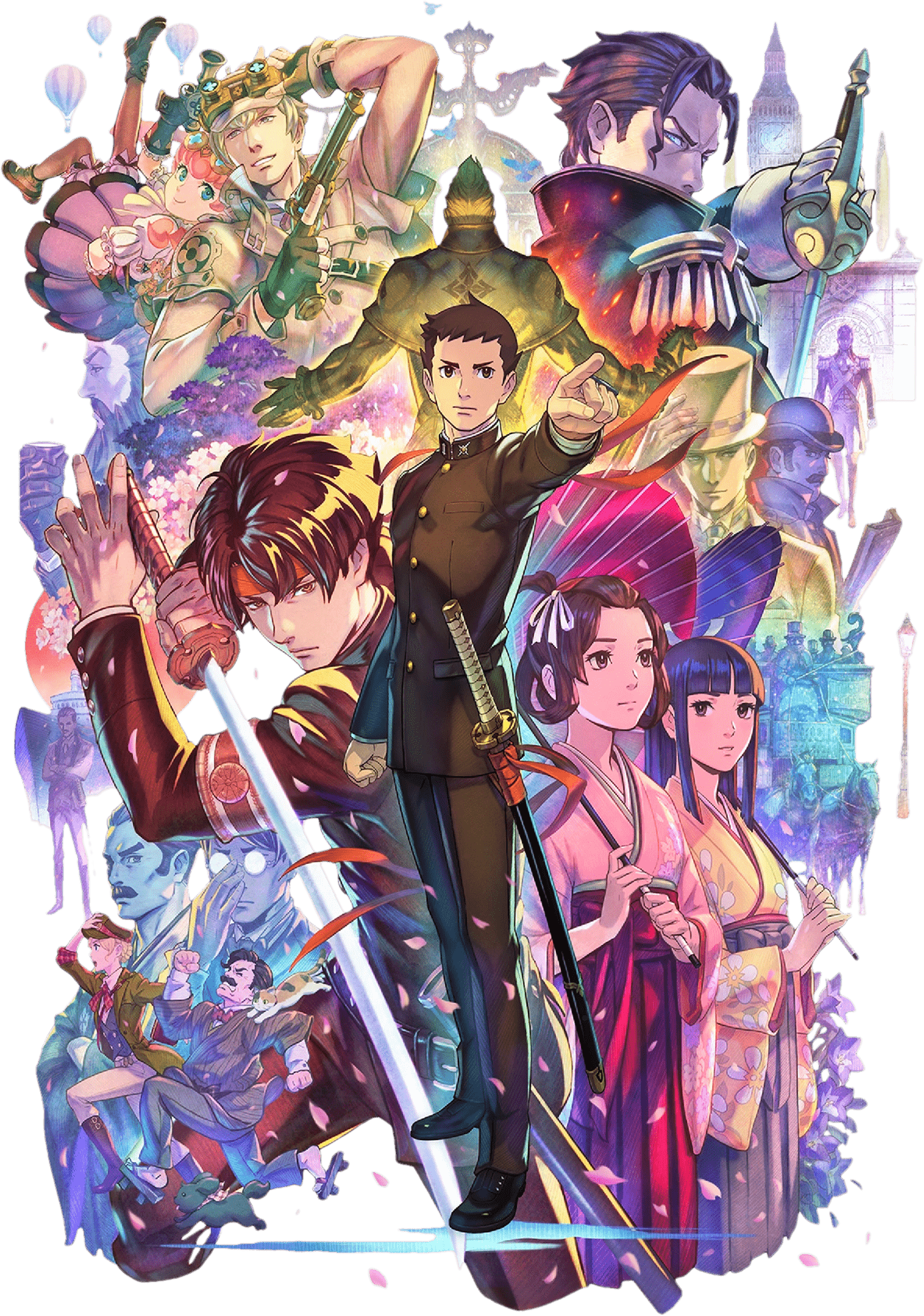 1423x2026 Dark Mode version of Great Ace Attorney Chronicles cover art and transparent version