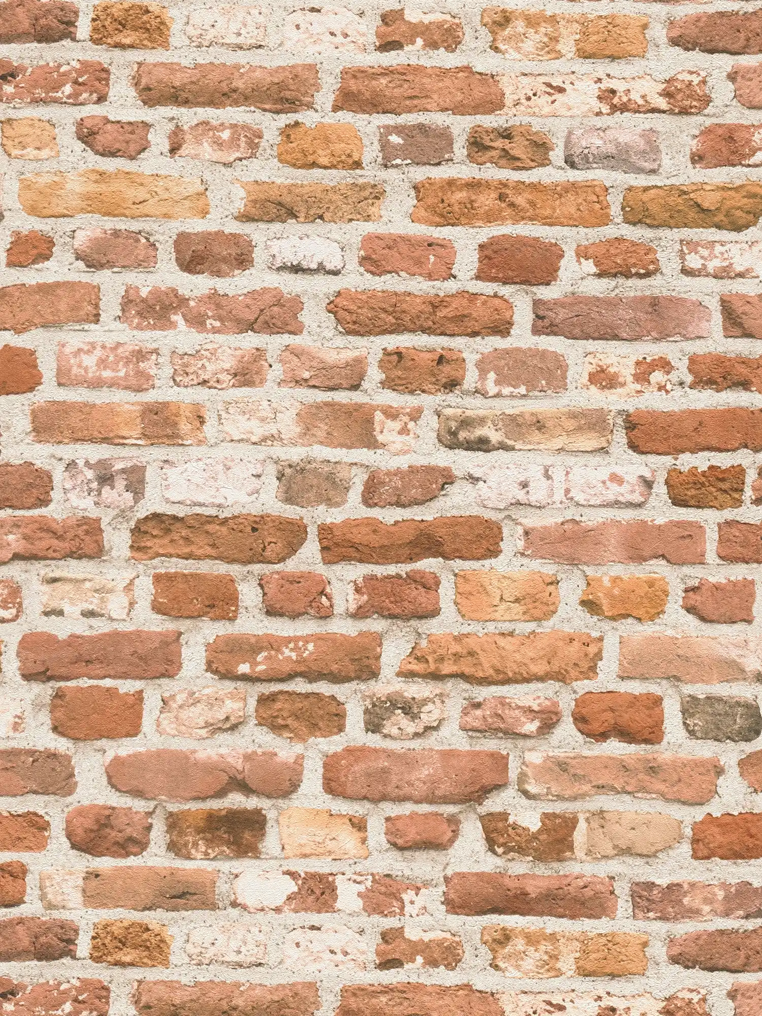 1500x2000 Stone look wallpaper red brick wall with 3D effect, red