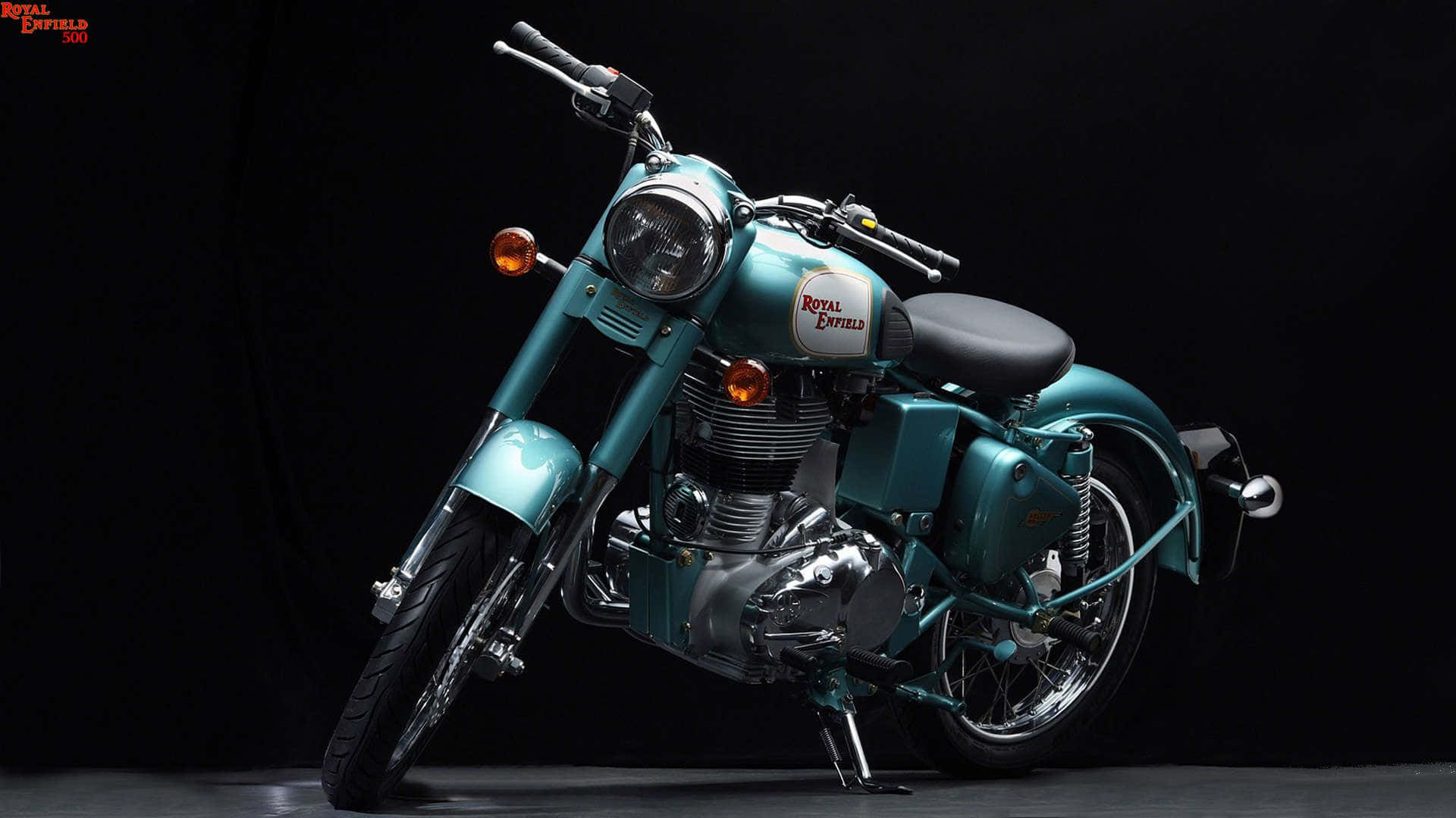 1920x1080 Download a blue motorcycle is parked on a black background Picture