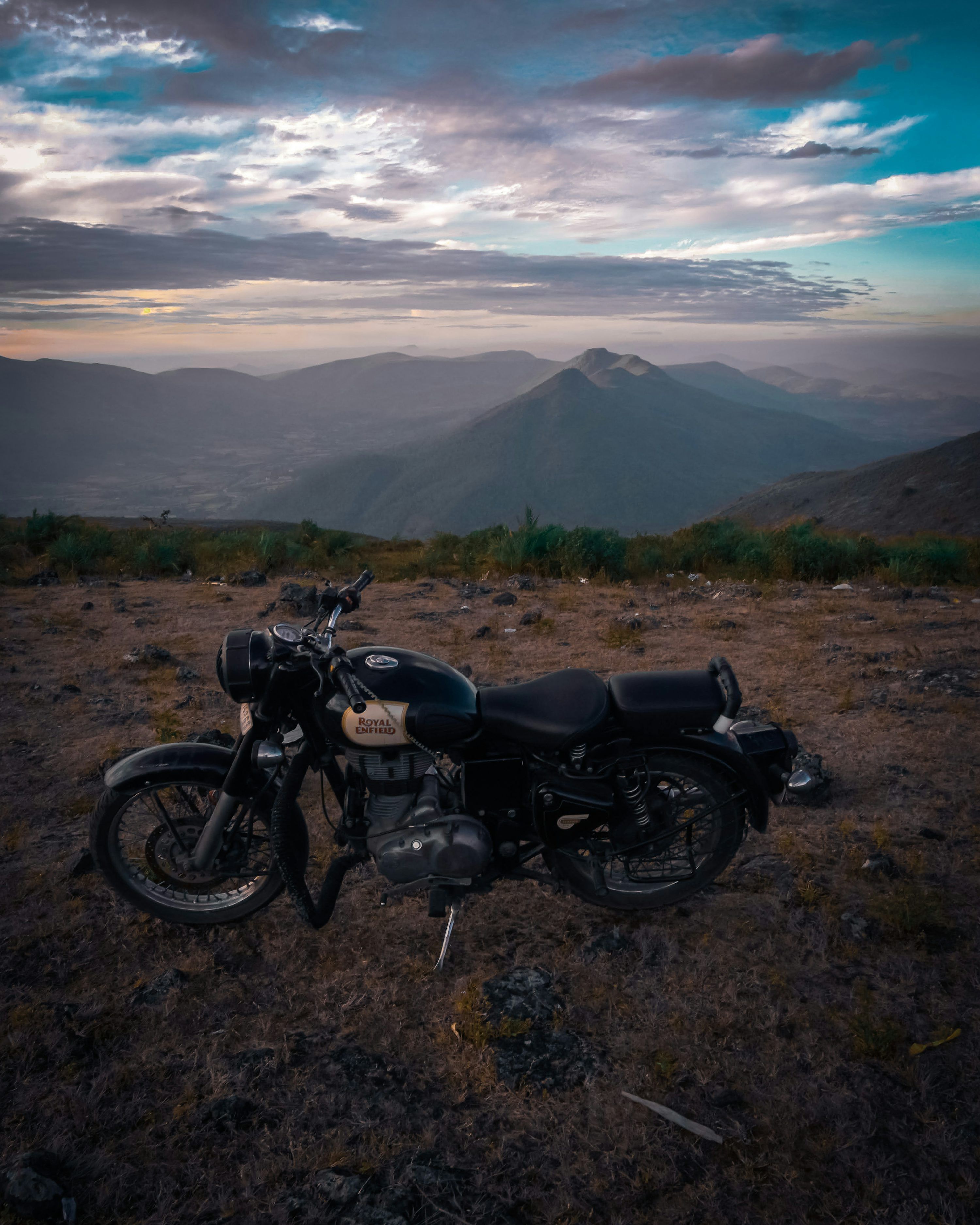 3000x3750 Black motorcycle on brown field during daytime