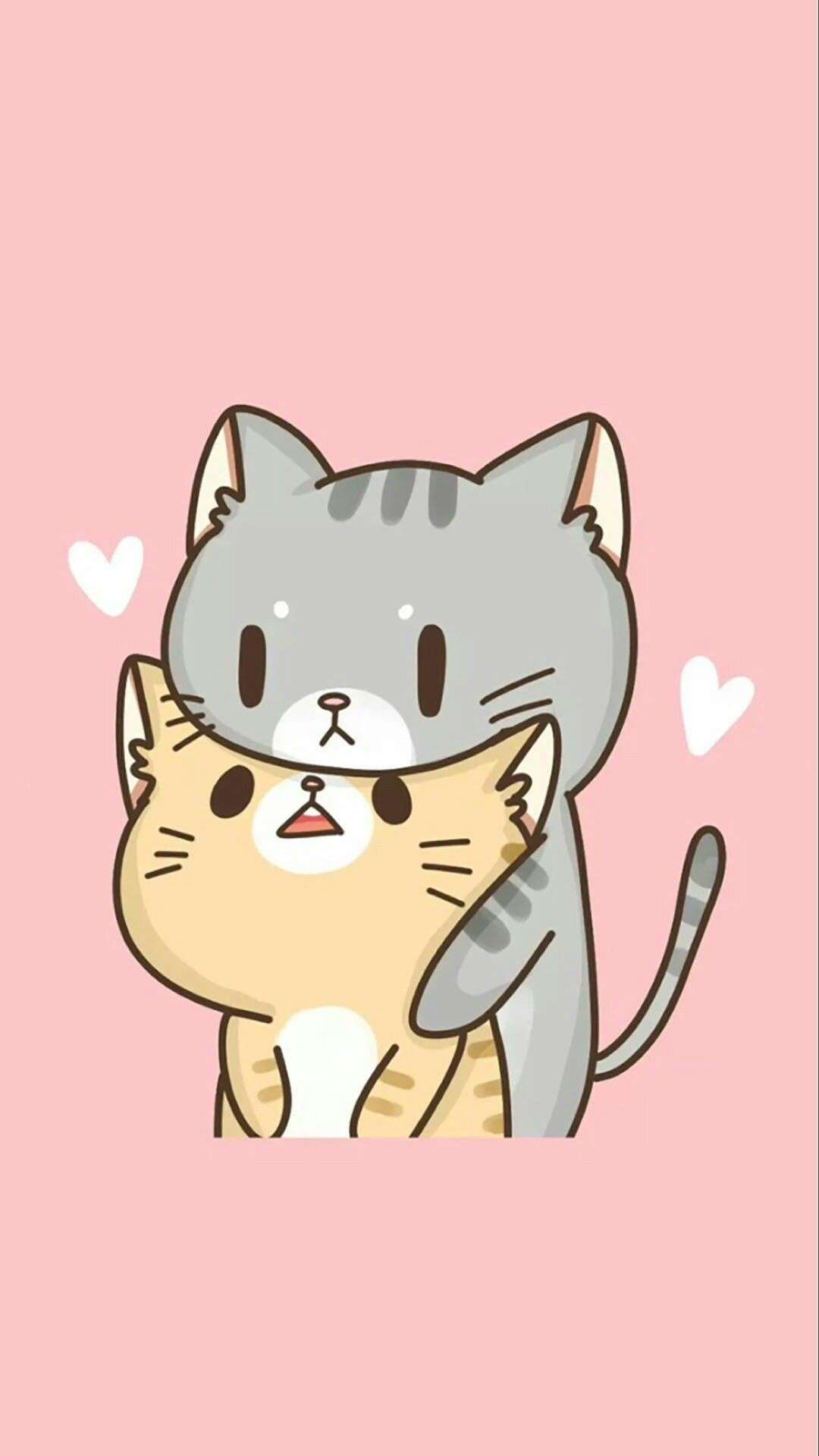 1080x1920 Cute Cartoon Cat Wallpaper HD
