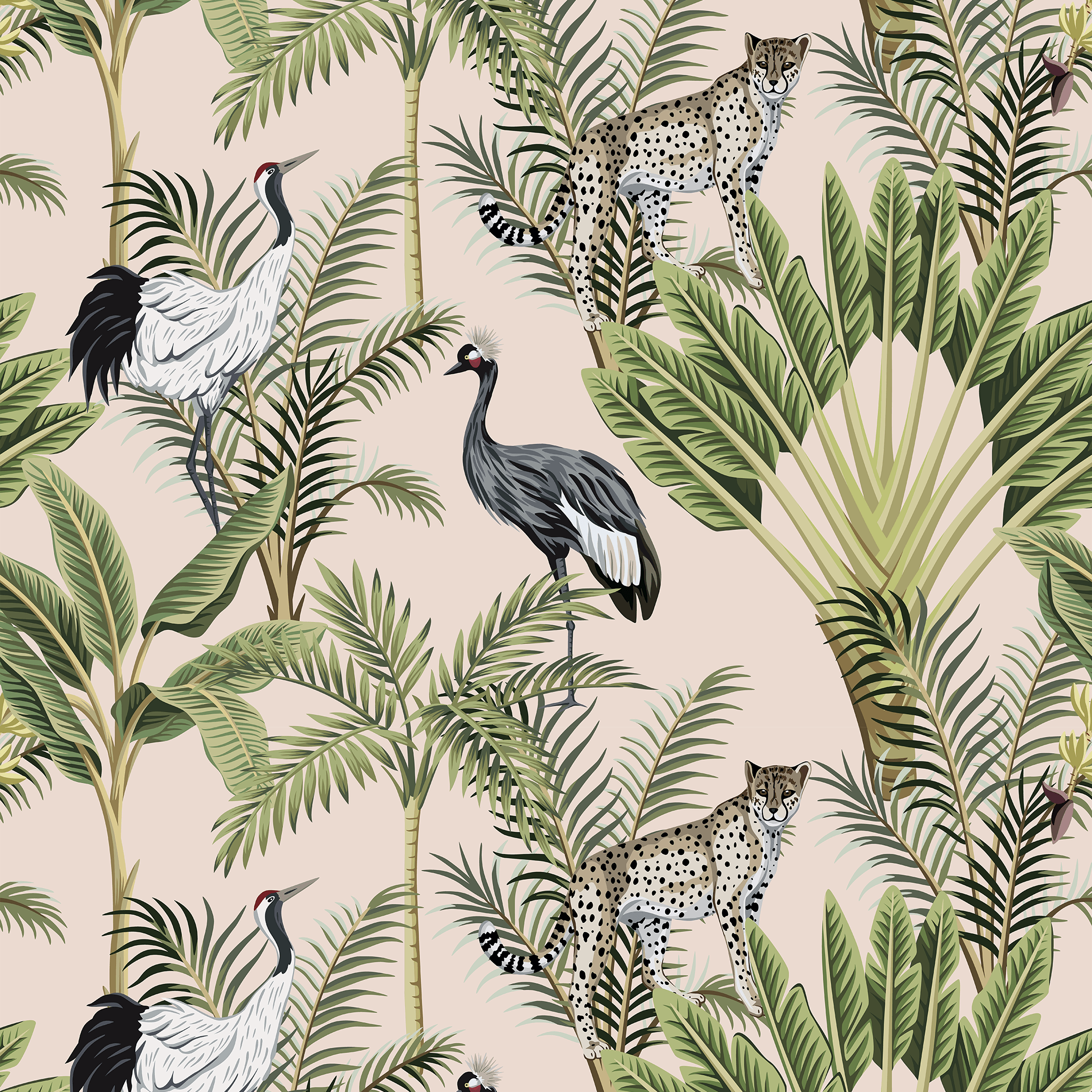 2048x2048 Rainforest Animals Wallpaper And Stick / 4 Ft