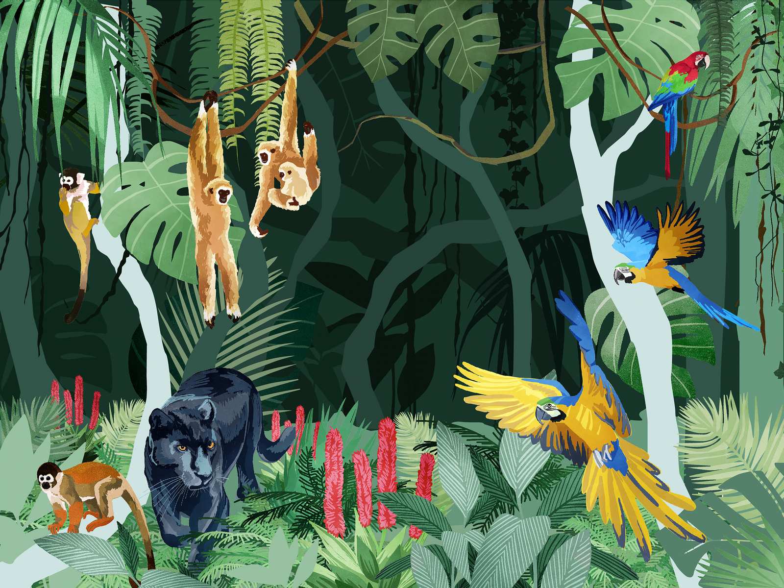 1600x1200 Wall Paper Animals Design