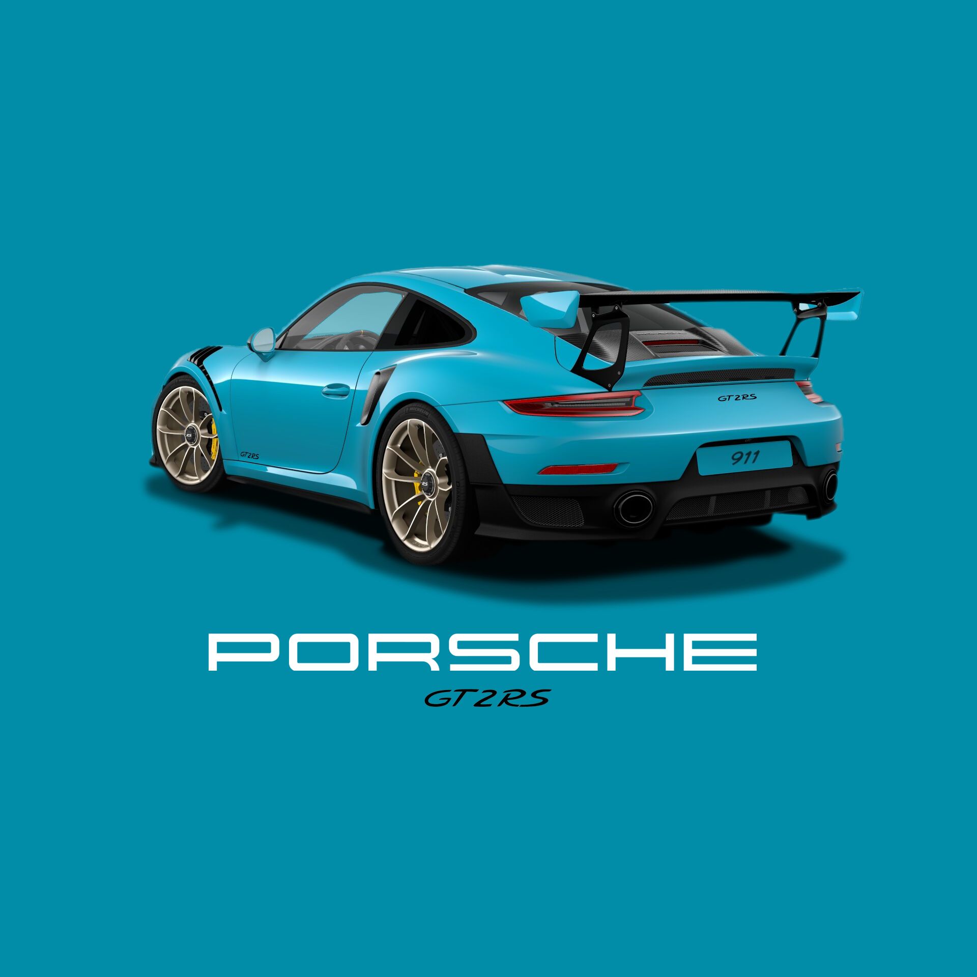 1920x1920 Miami Blue Porsche Wallpaper