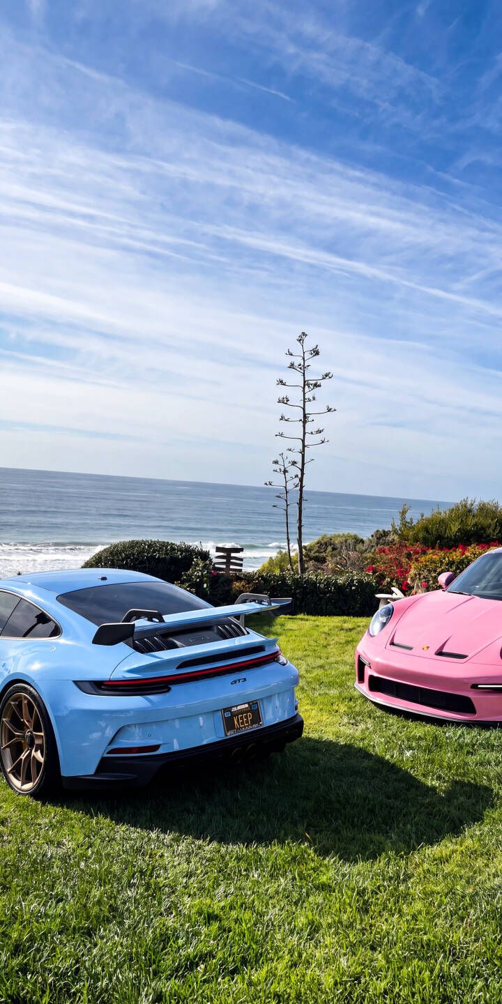 720x1440 Twin Porsche Ocean Wallpaper