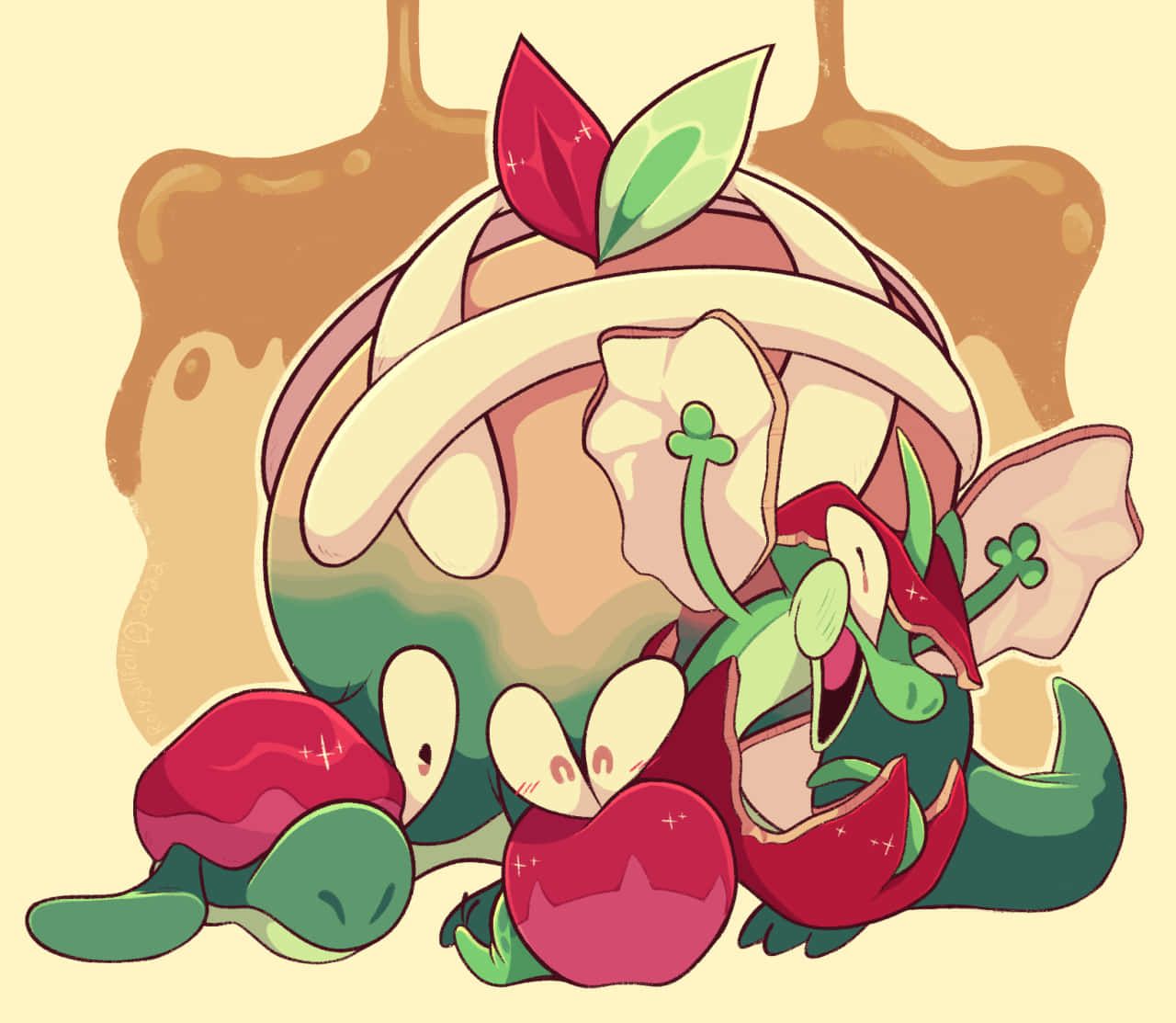 1280x1113 Download Applin And Flapple With Appletun Wallpaper
