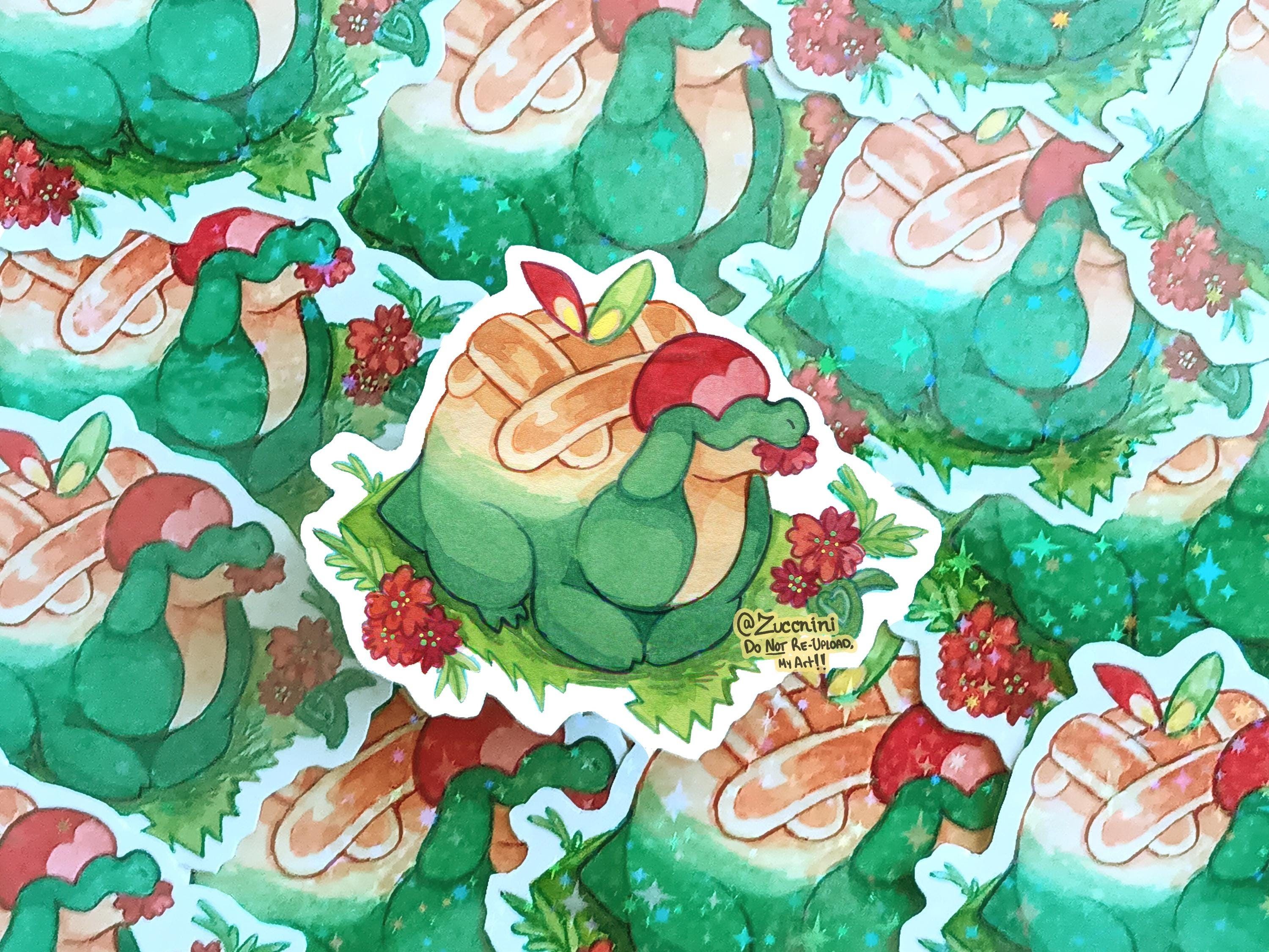 3000x2250 Appletun- Holographic 2.5 x 3.2in Sticker cut Watercolor style sticker