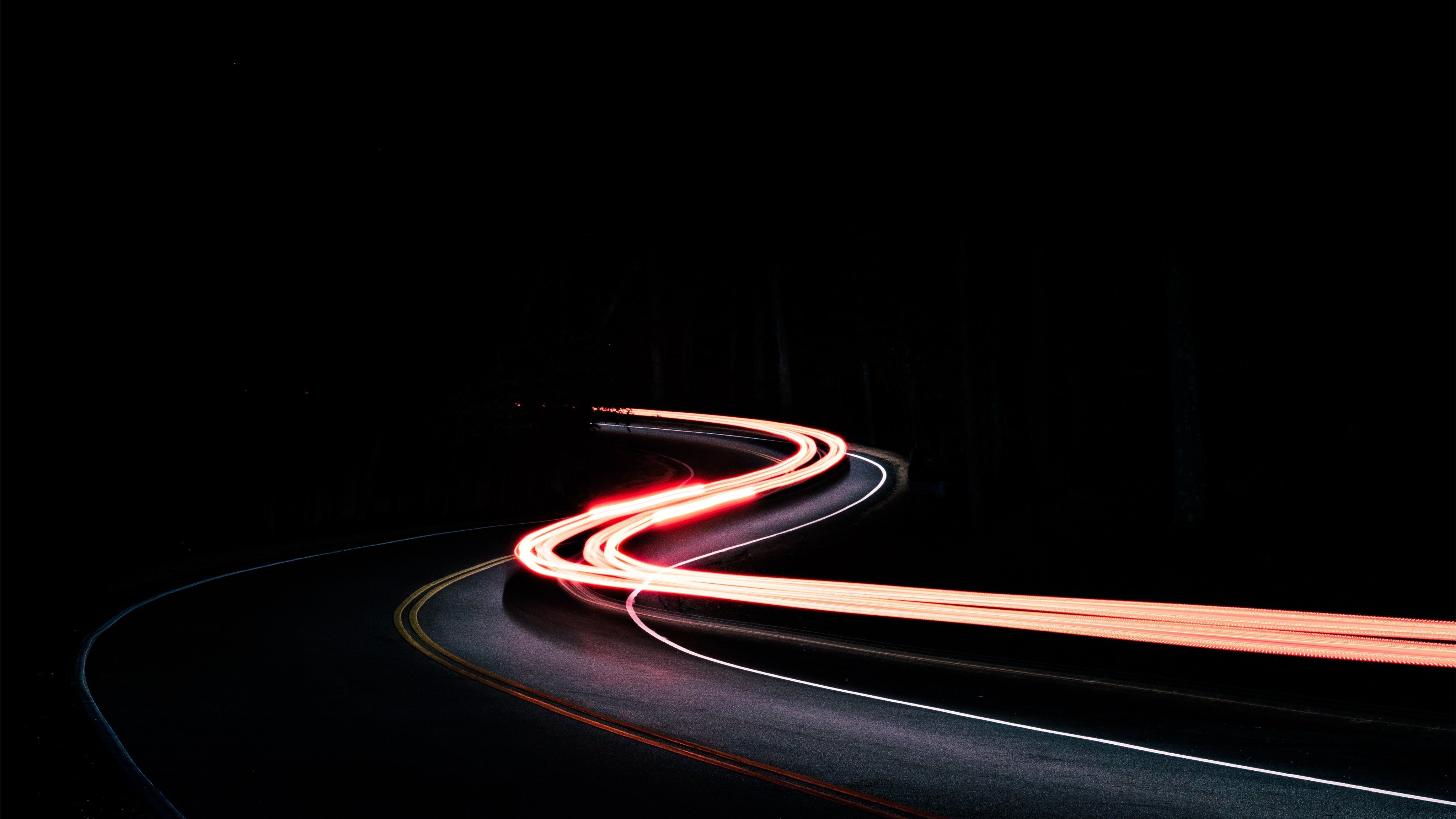 4096x2304 time lapse car running on road MacBook Air Wallpaper Download