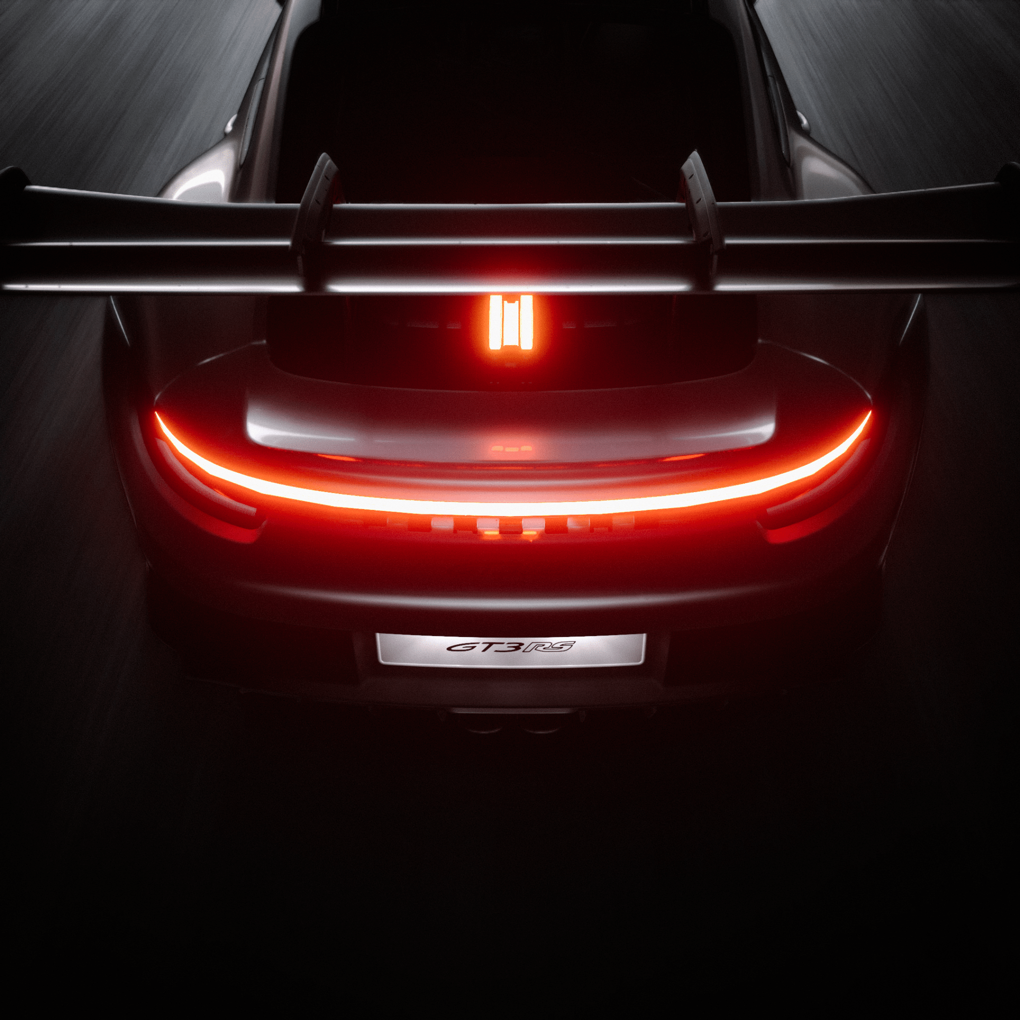 2048x2048 Porsche 911 GT3 RS Wallpaper 4K, Dark aesthetic, Glow in dark