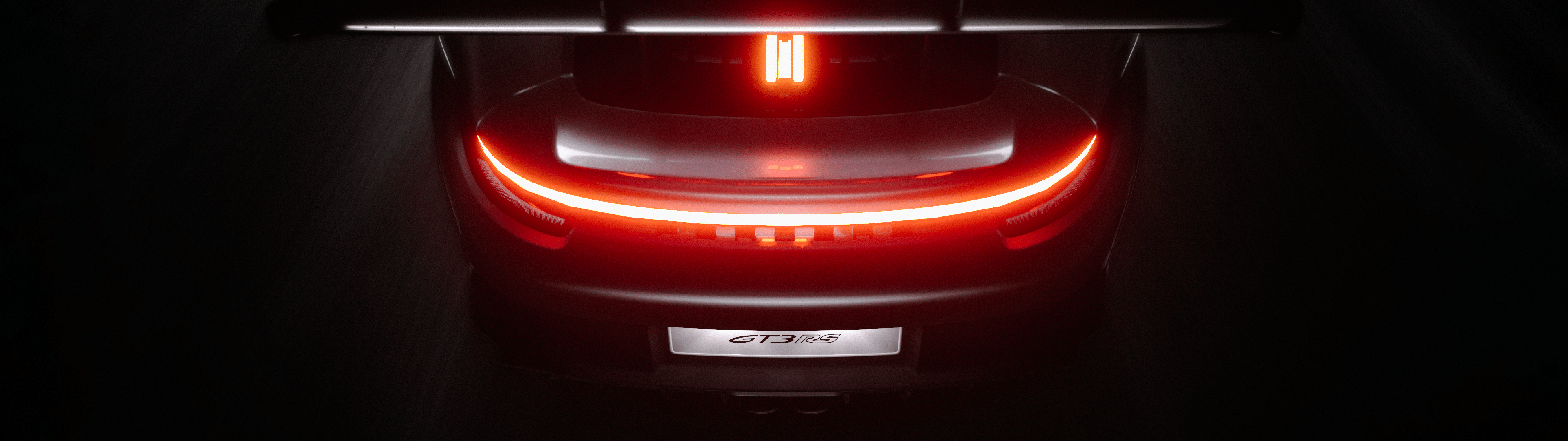 3840x1080 Porsche 911 GT3 RS Wallpaper 4K, Dark aesthetic, Glow in dark