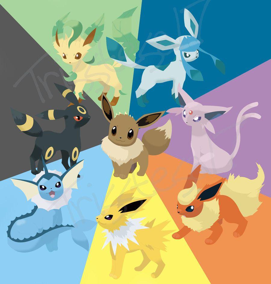 Eeveelution Shiny - Almost Minimalist Wallpaper by LeoRenahy on