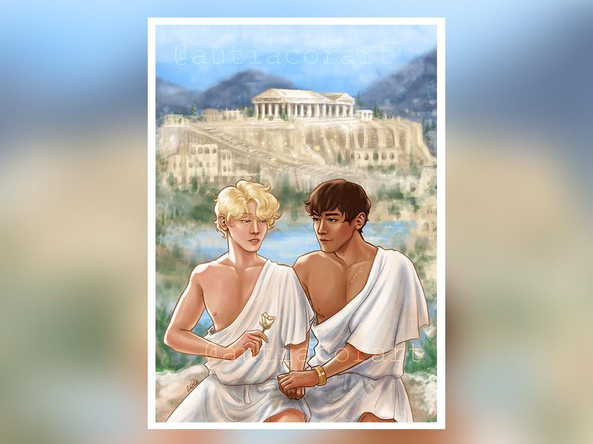 1152x864 Captive Prince A4 art print, Damen x Laurent, fanart