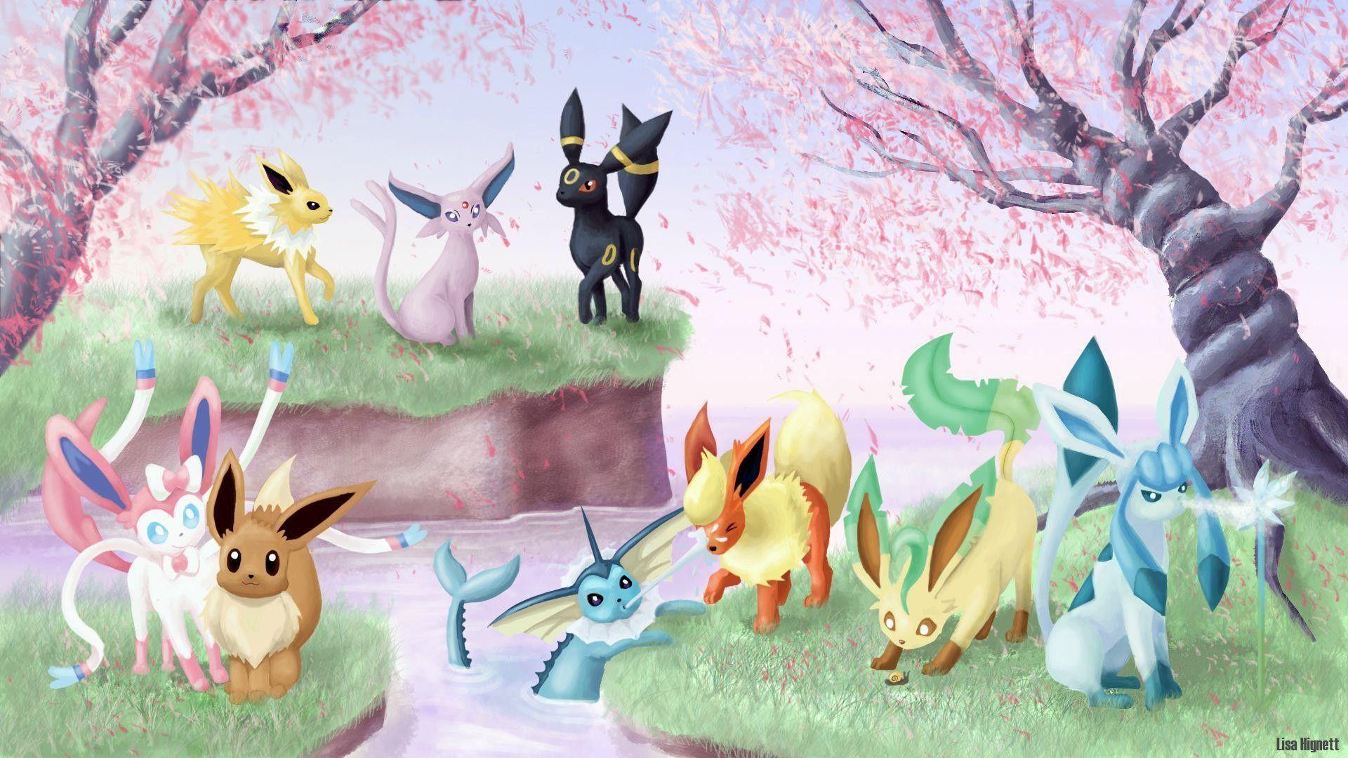 Eeveelution Shiny - Almost Minimalist Wallpaper by LeoRenahy on