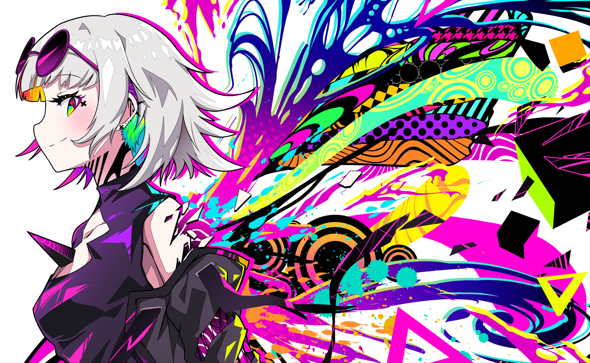 1920x1183 Vivid Anime Vibes: Original HD Color Splash Wallpaper by B.V.1月x1183