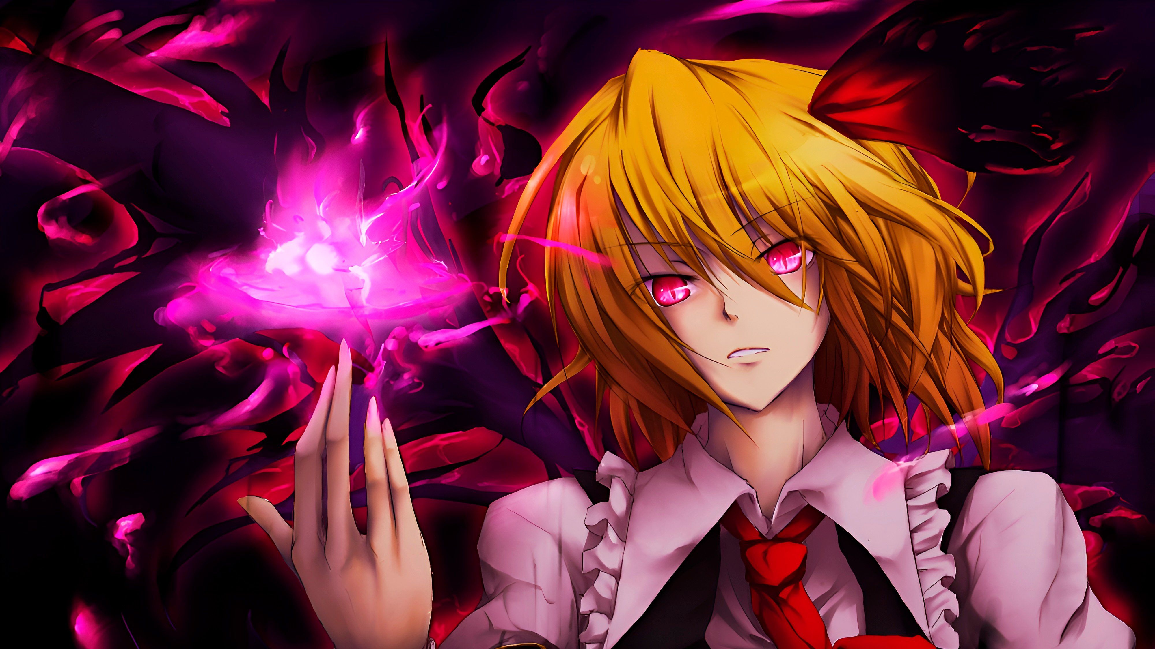 4000x2250 Crimson Magic Anime Girl 4K Wallpaperx2250