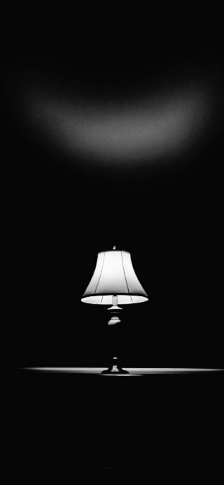 736x1593 Dark Wallpaper with Lamp in the Dark. Black and white glow wallpaper, Wall lights, Dark