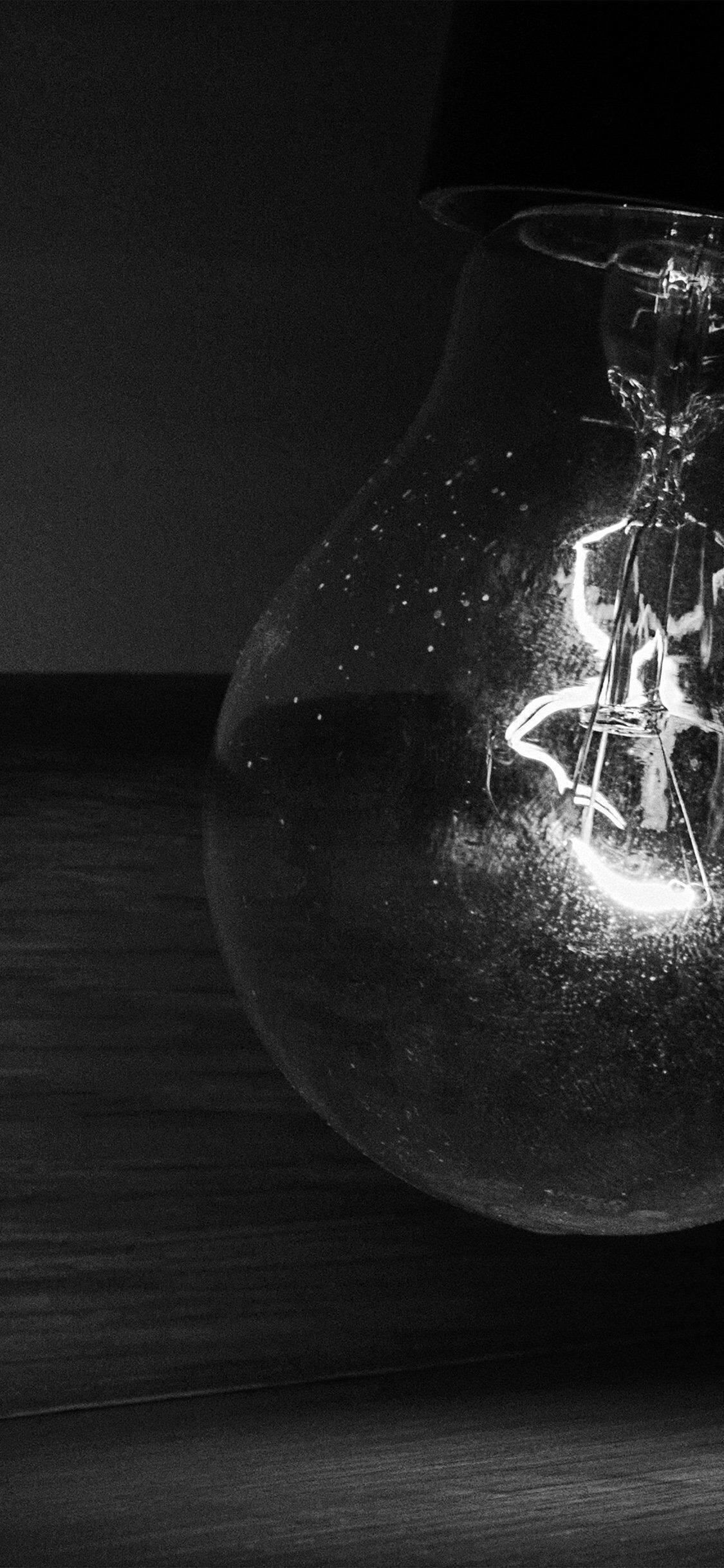 1125x2436 Light Night Lamp City Silent Dark Bw iPhone Wallpaper