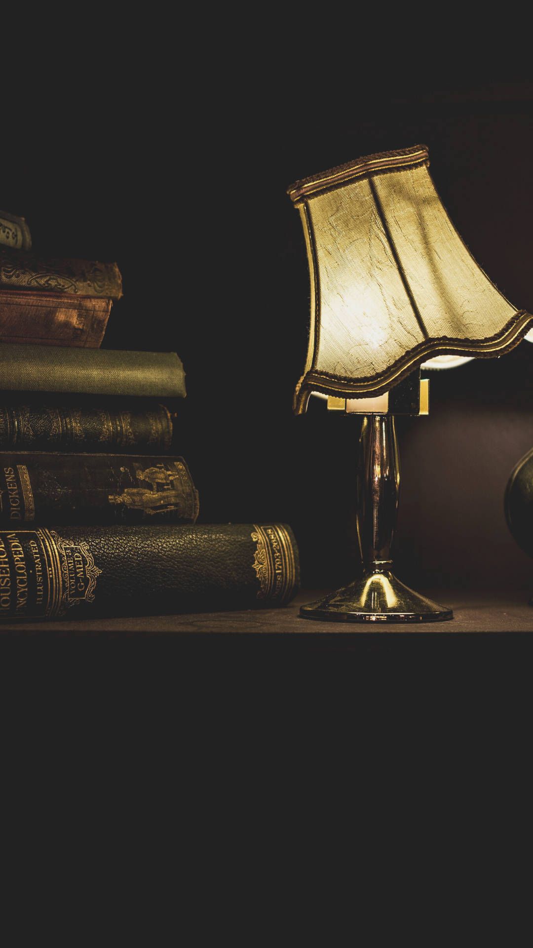 1080x1920 Download Dark Academia Aesthetic Tilted Lamp Wallpaper
