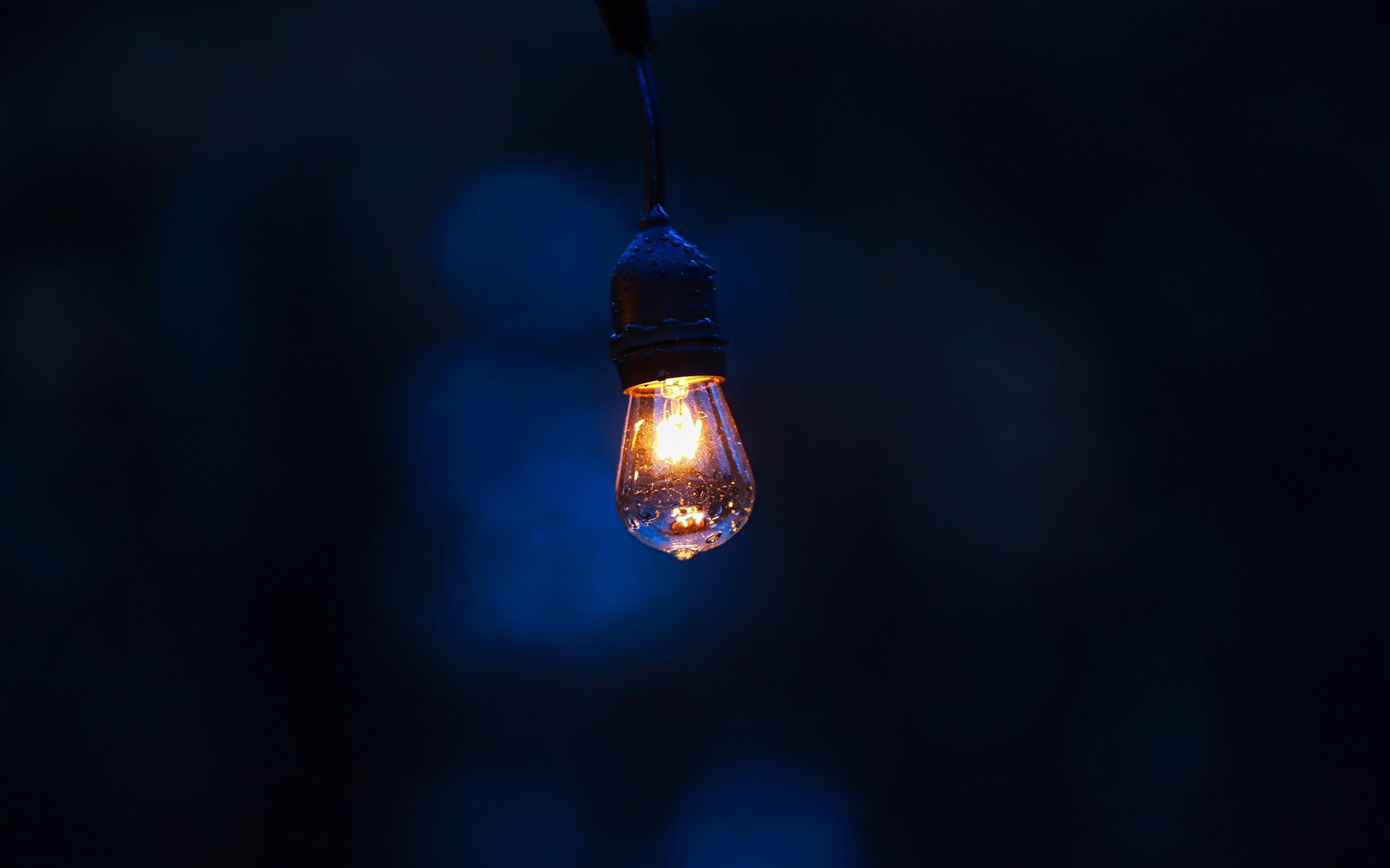 3840x2400 Download wallpaper 3840x2400 lamp, lighting, drops, dark background 4k ultra HD 16:10 HD background