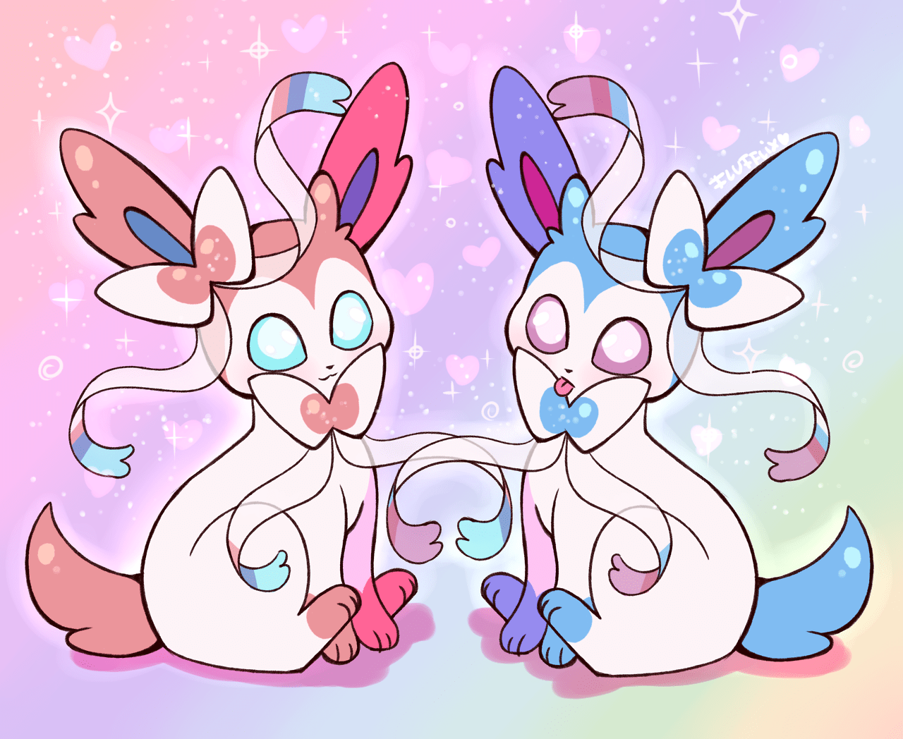 1280x1048 Sylveon & Shiny Sylveon. Pokemon eevee, Sylveon, Pokemon picture