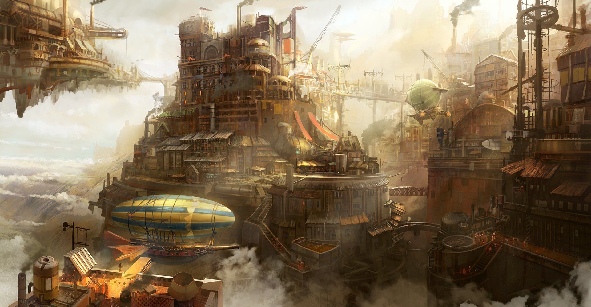 1920x1000 Steampunk Dreams: A Stunning Sci Fi HD Wallpaper By Tyler Edlinx1042