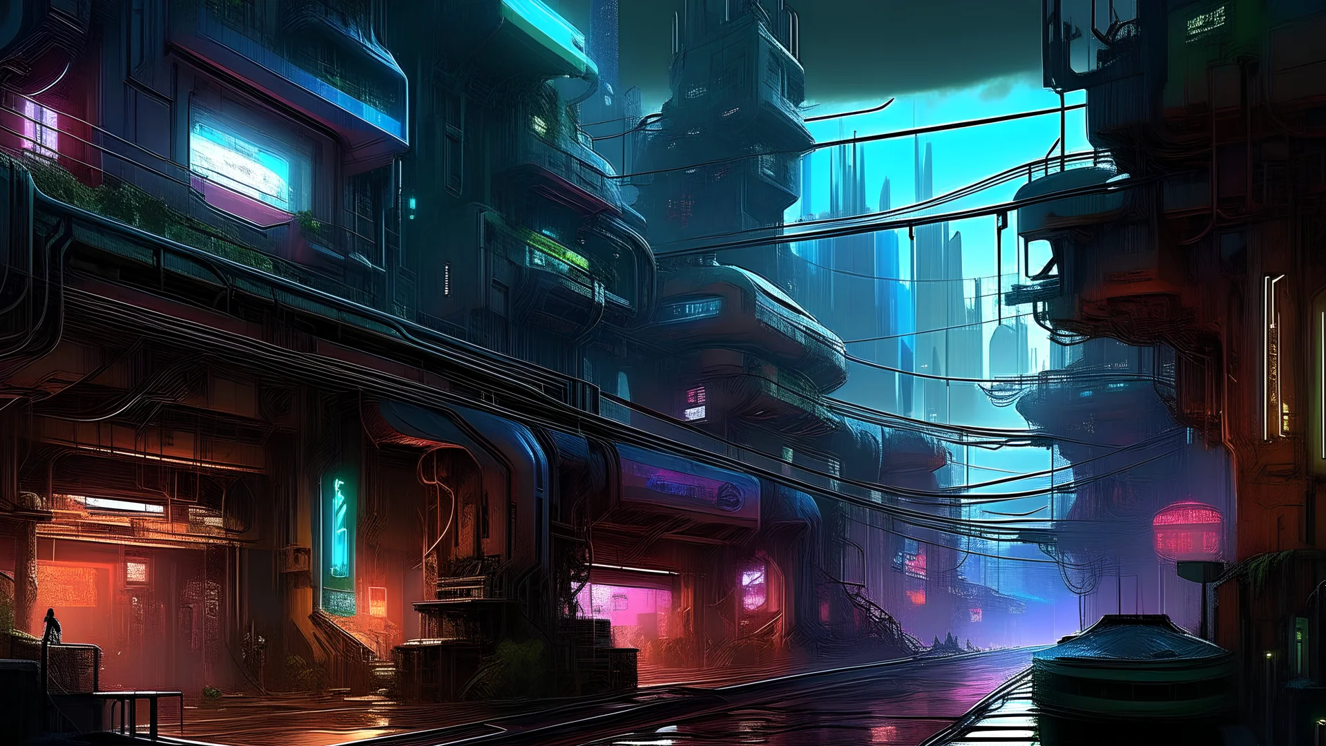 1920x1080 a digital artwork depicting a futuris