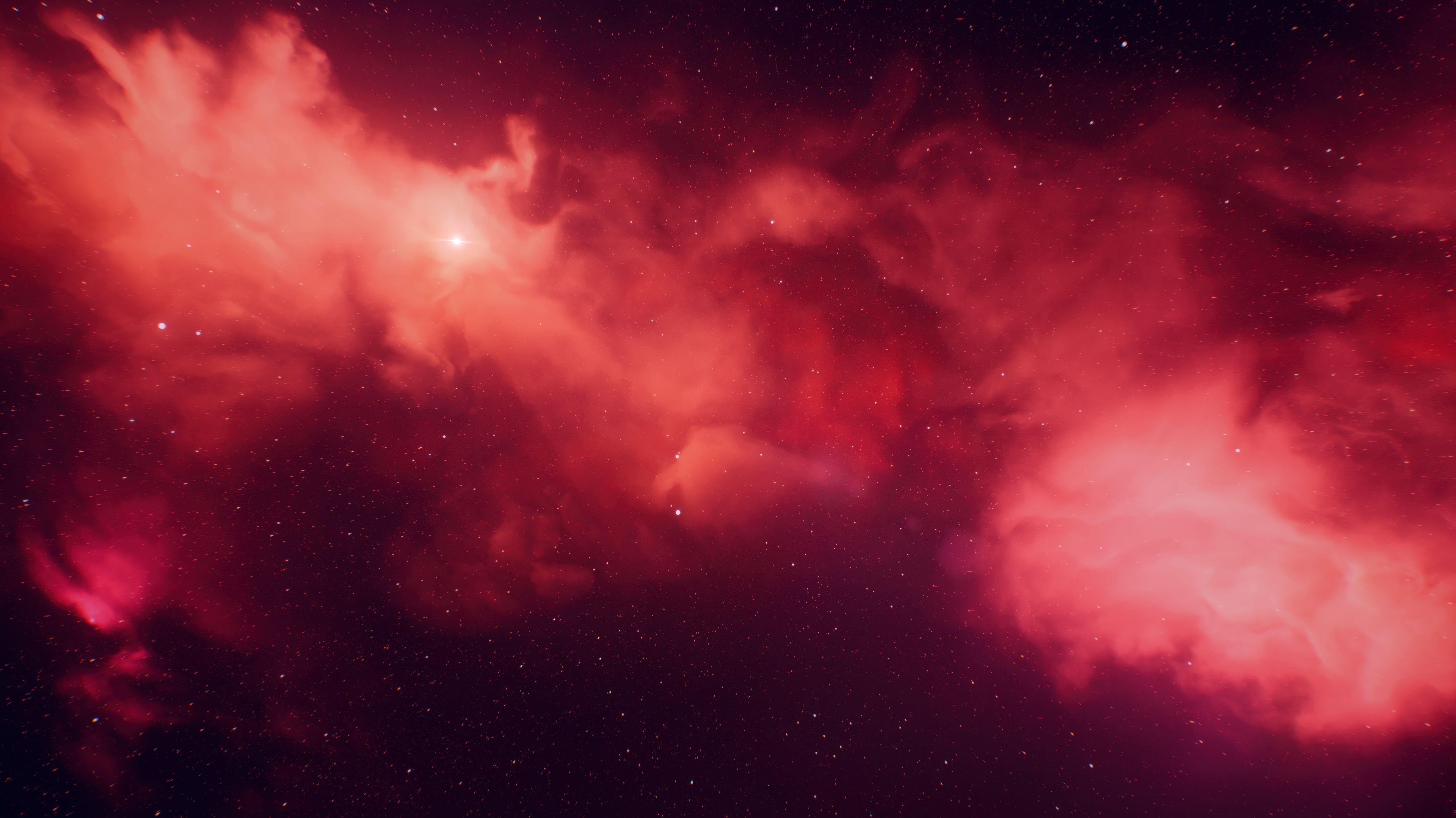 5120x2880 Starry sky Wallpaper 4K, Red aesthetic, Clouds, Deep space