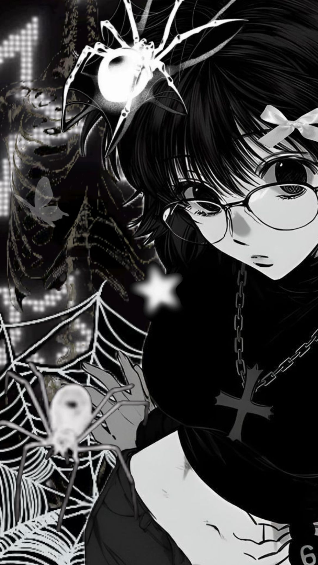 1080x1920 Girl Animes Wallpaper Black