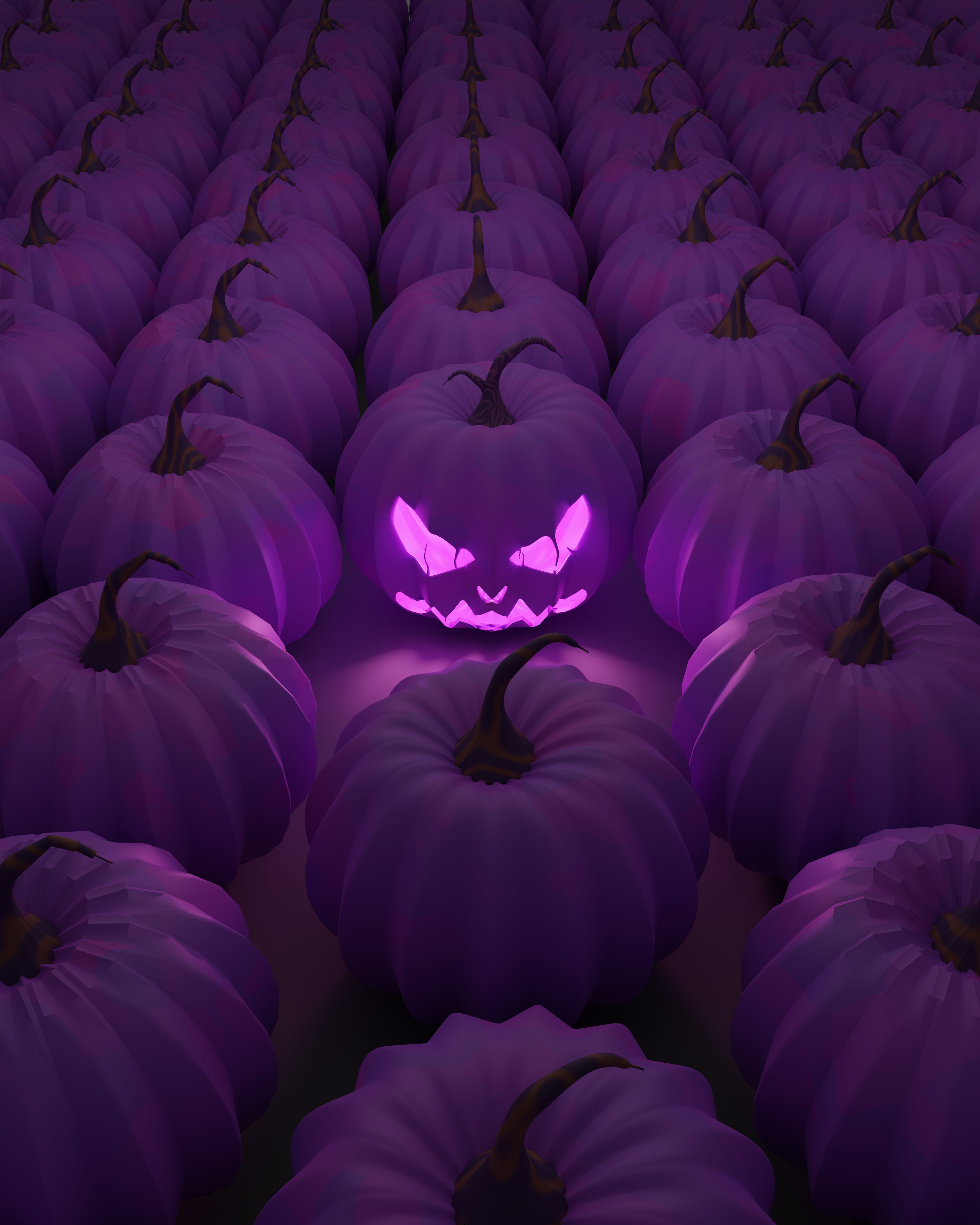 4000x5000 Halloween Pumpkin Wallpaper 4K, Purple aesthetic, Purple pumpkins