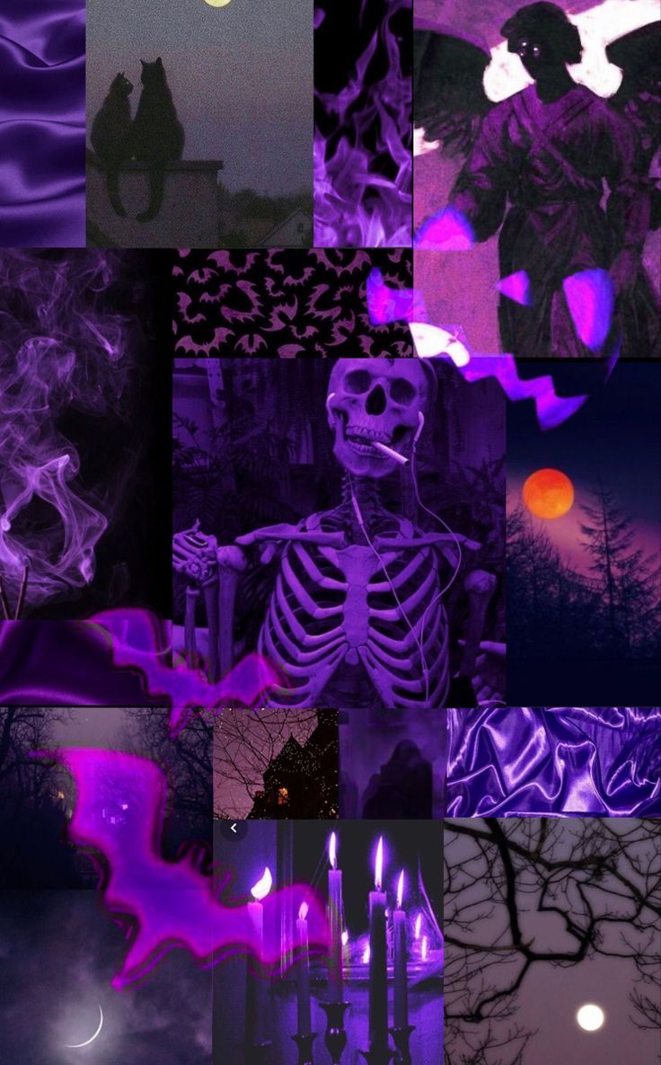 736x1185 Purple Halloween aesthetic wallpaper
